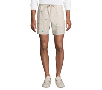 Lands' End Men's 7" Printed Knockabout Pull-OnDeck Shorts - A576628