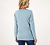 Denim & Co. Canyon Retreat Cotton Slub Embroidered Henley Knit Top, 1 of 4