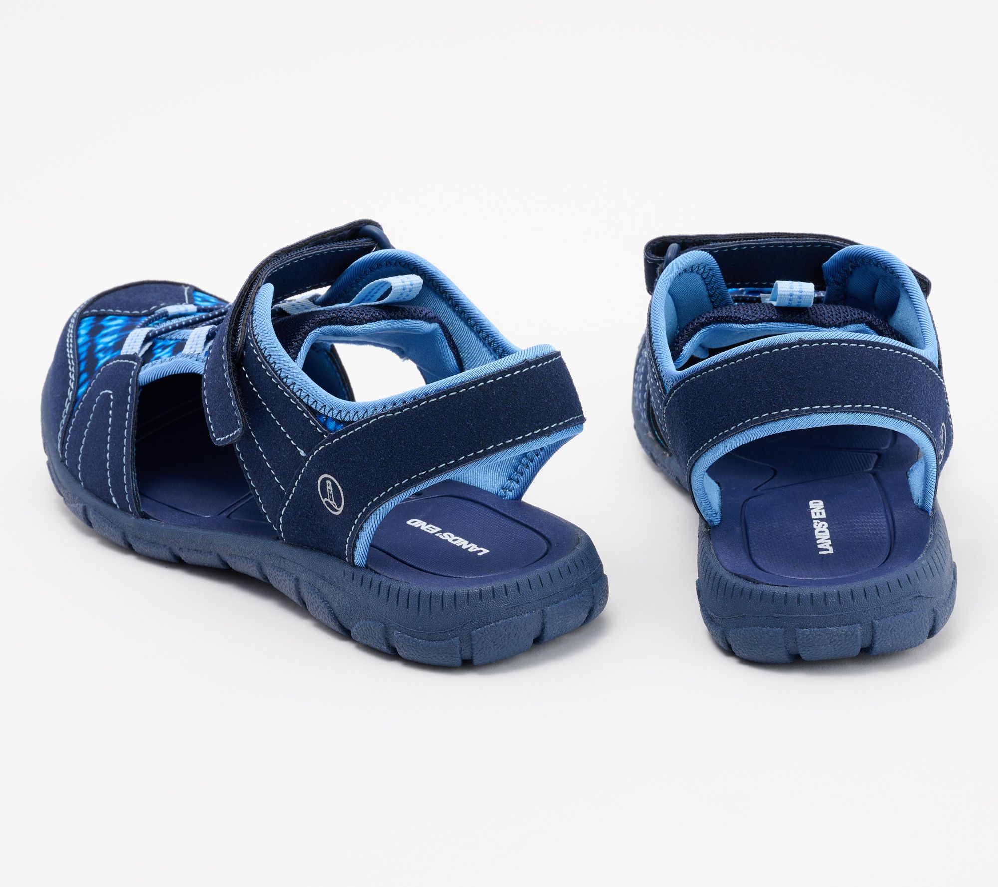 Lands' End Water Repellent Adjustable Closed Toe Sport Sandals - QVC.com