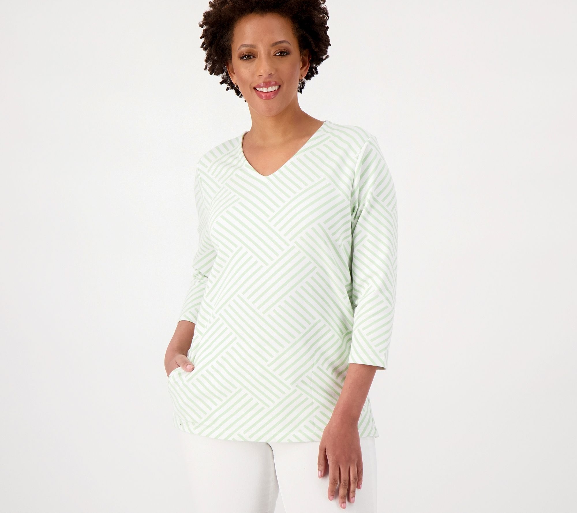 Sport Savvy French Terry Scoop Neck Short Sleeve Tunic 