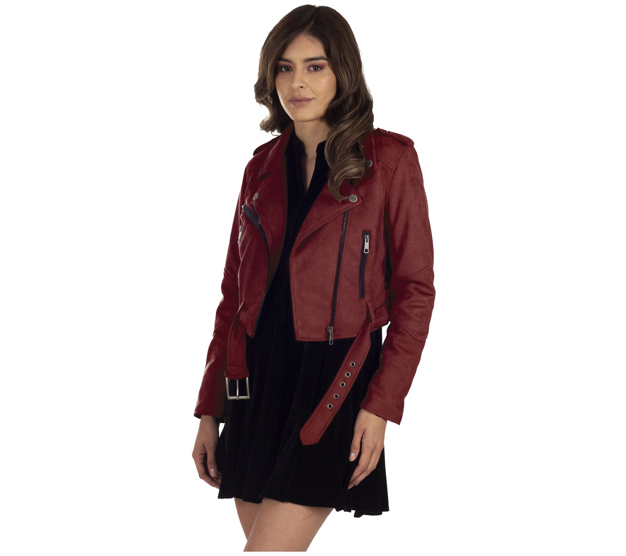 Lee Women's Biker Jacket in Faux Suede