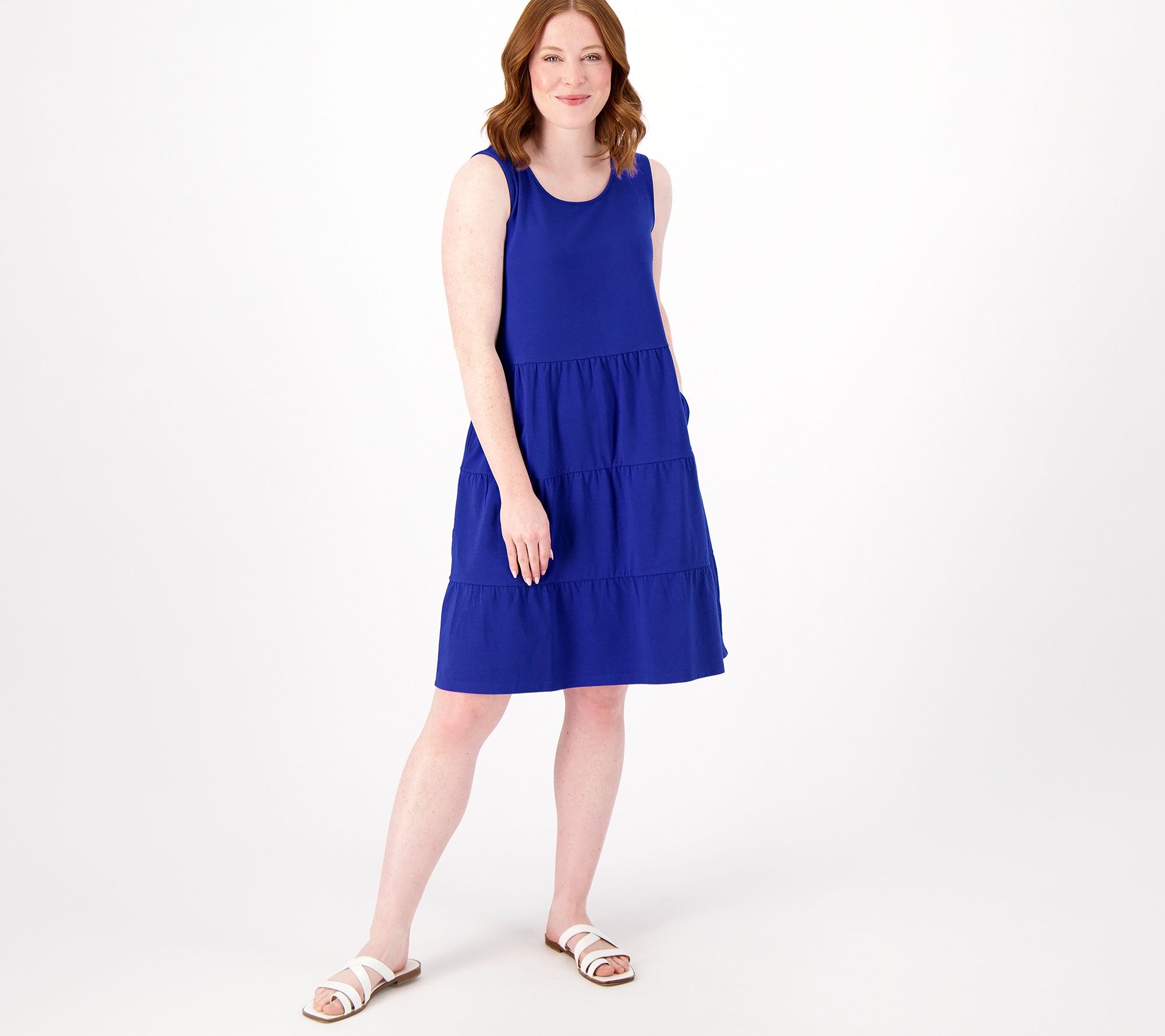 Denim & Co. Printed Favorite Jersey ScoopNeck Swing Tank Dress