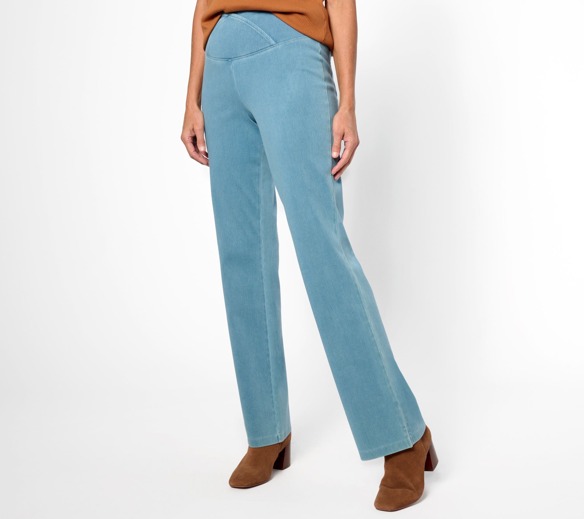 Women's Stretch Denim Flared Pants Blue, Sustainable Jeans