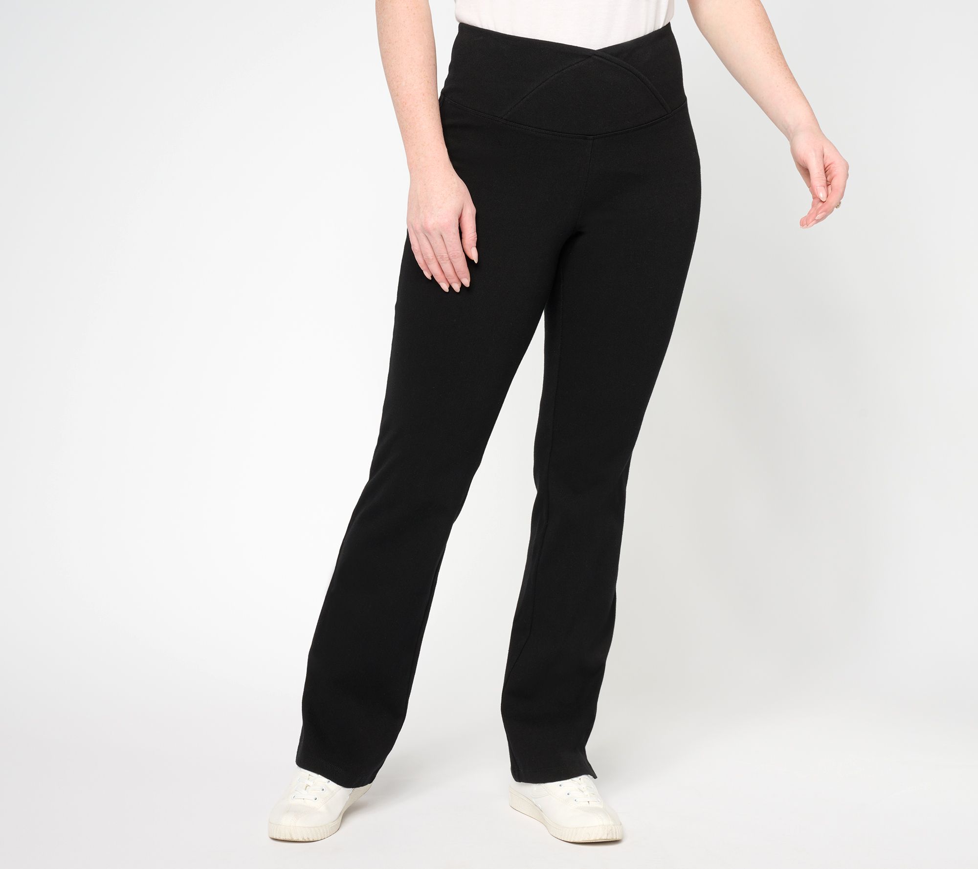 Women with Control Petite Elite Prime Stretch Denim Flare Pants