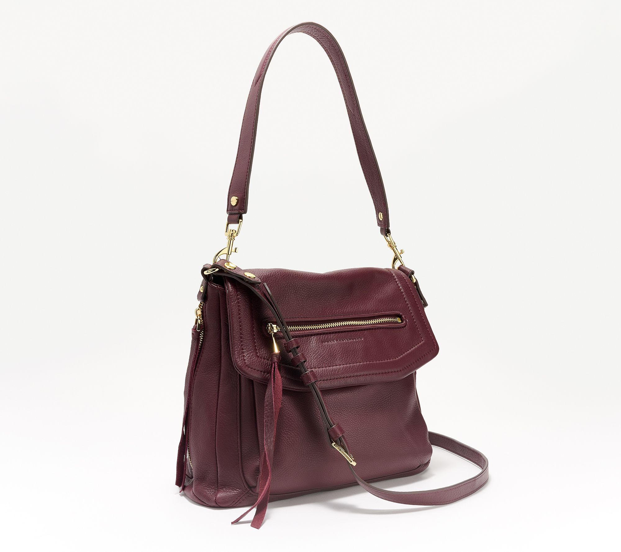 Aimee Kestenberg Leather Shoulder Bag-Fifth Avenue ,True Plum