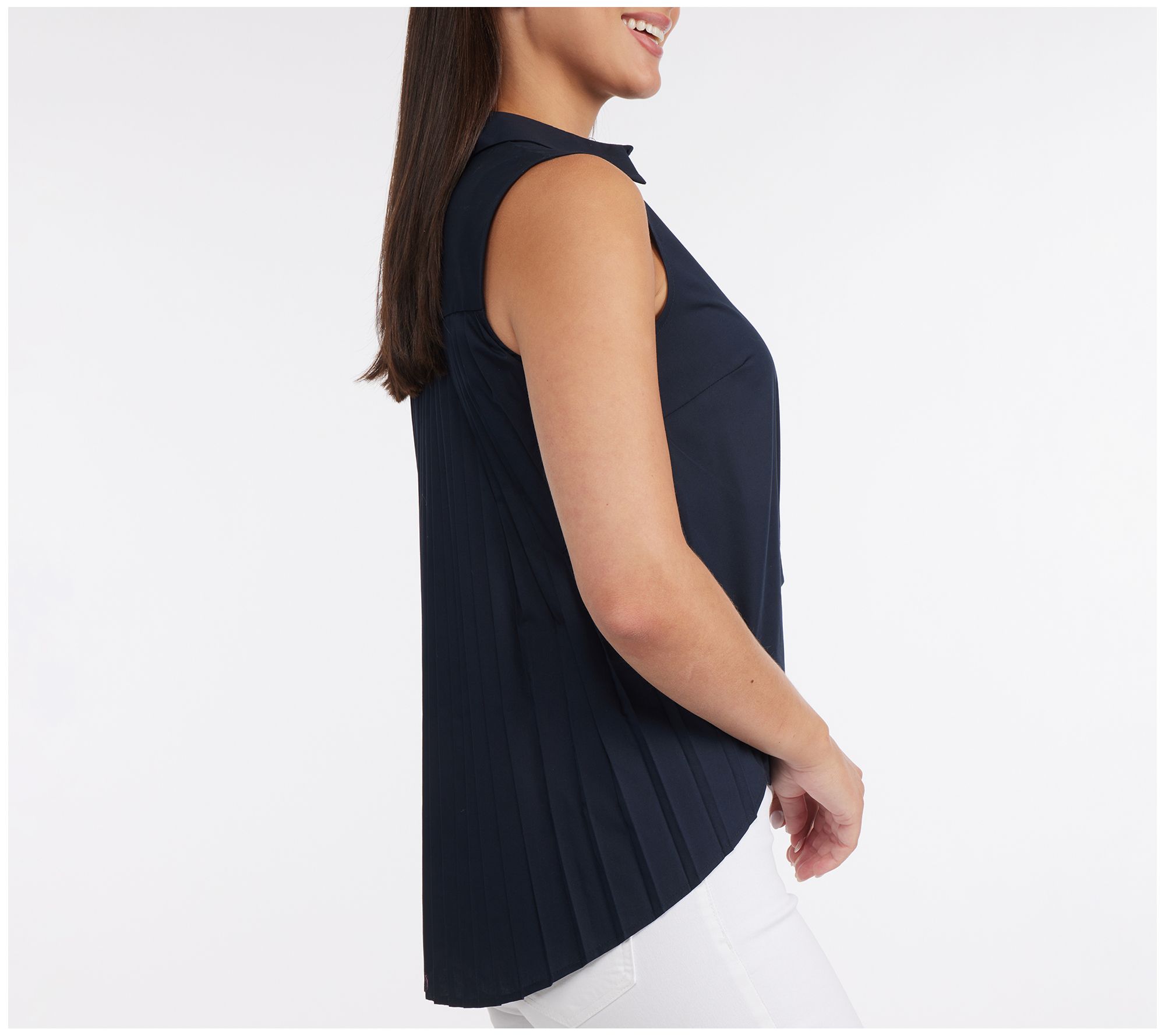 Ellen Tracy Women's Shirt with Pleated Back - QVC.com