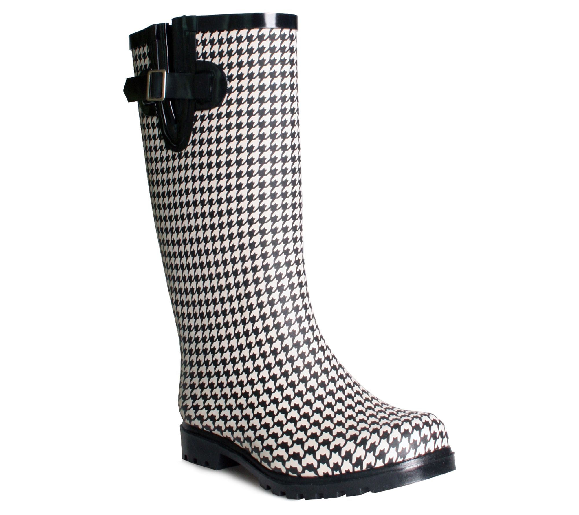 Nomad houndstooth print Rain Boot Puddles Size 10 Medium Black H tooth