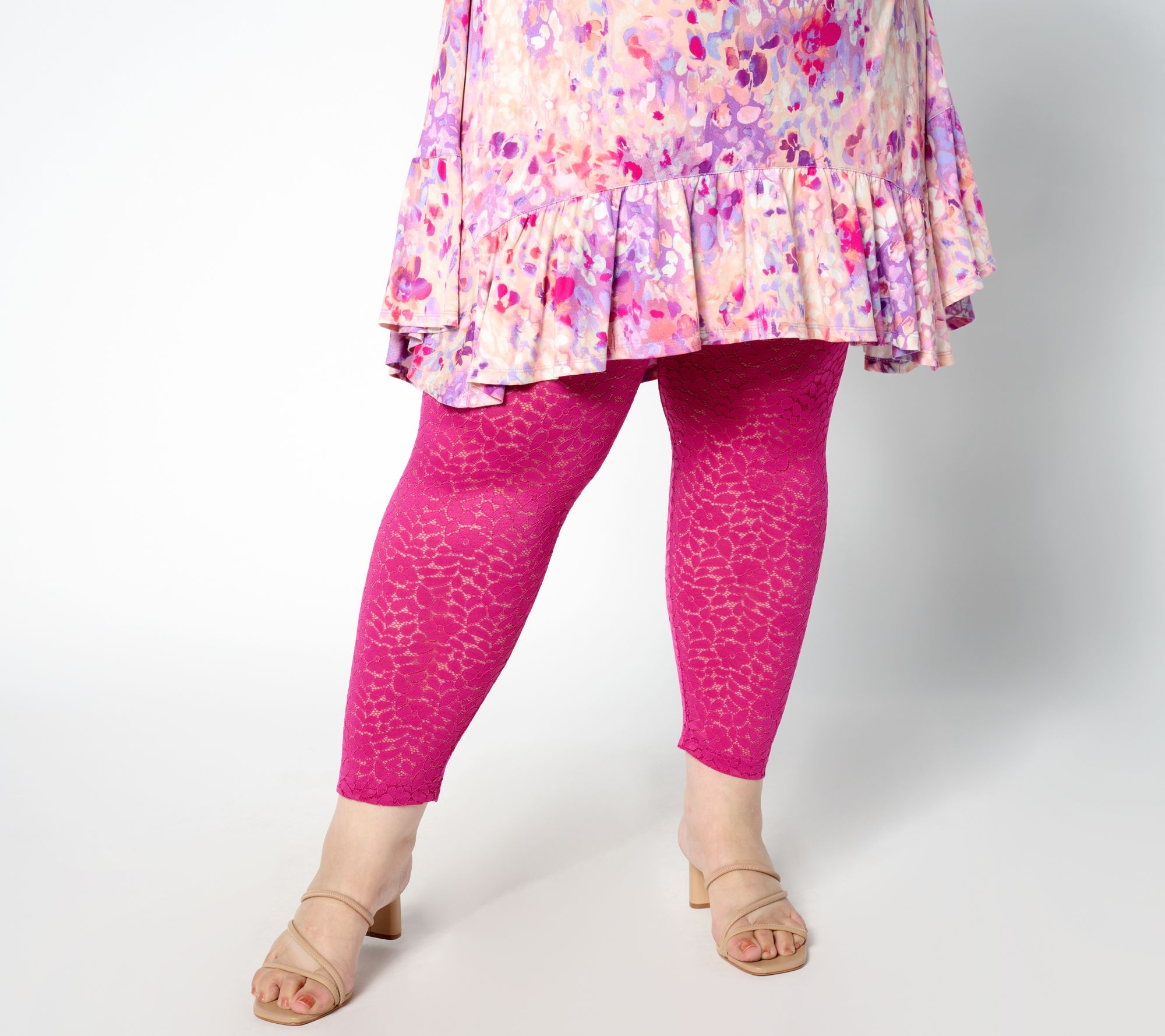 LOGO Layers by Lori Goldstein Petite Stretch Lace Leggings