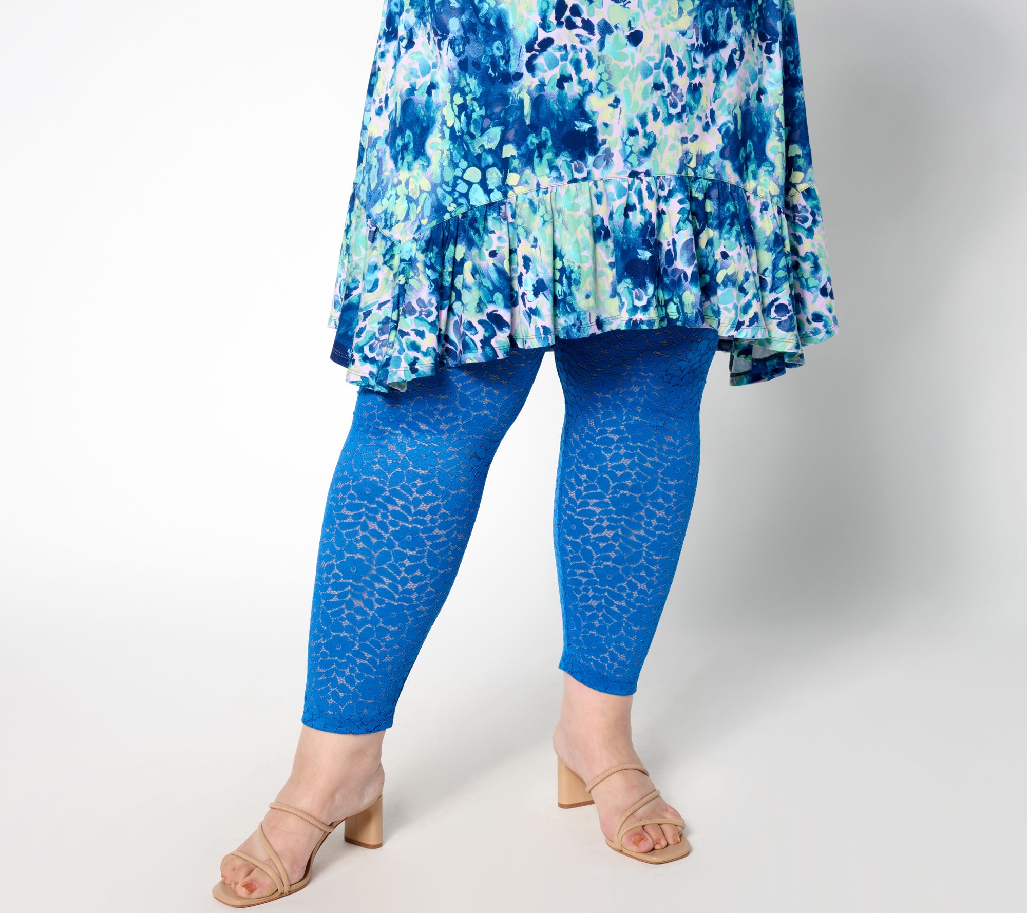 LOGO Layers by Lori Goldstein Petite Stretch Lace Leggings