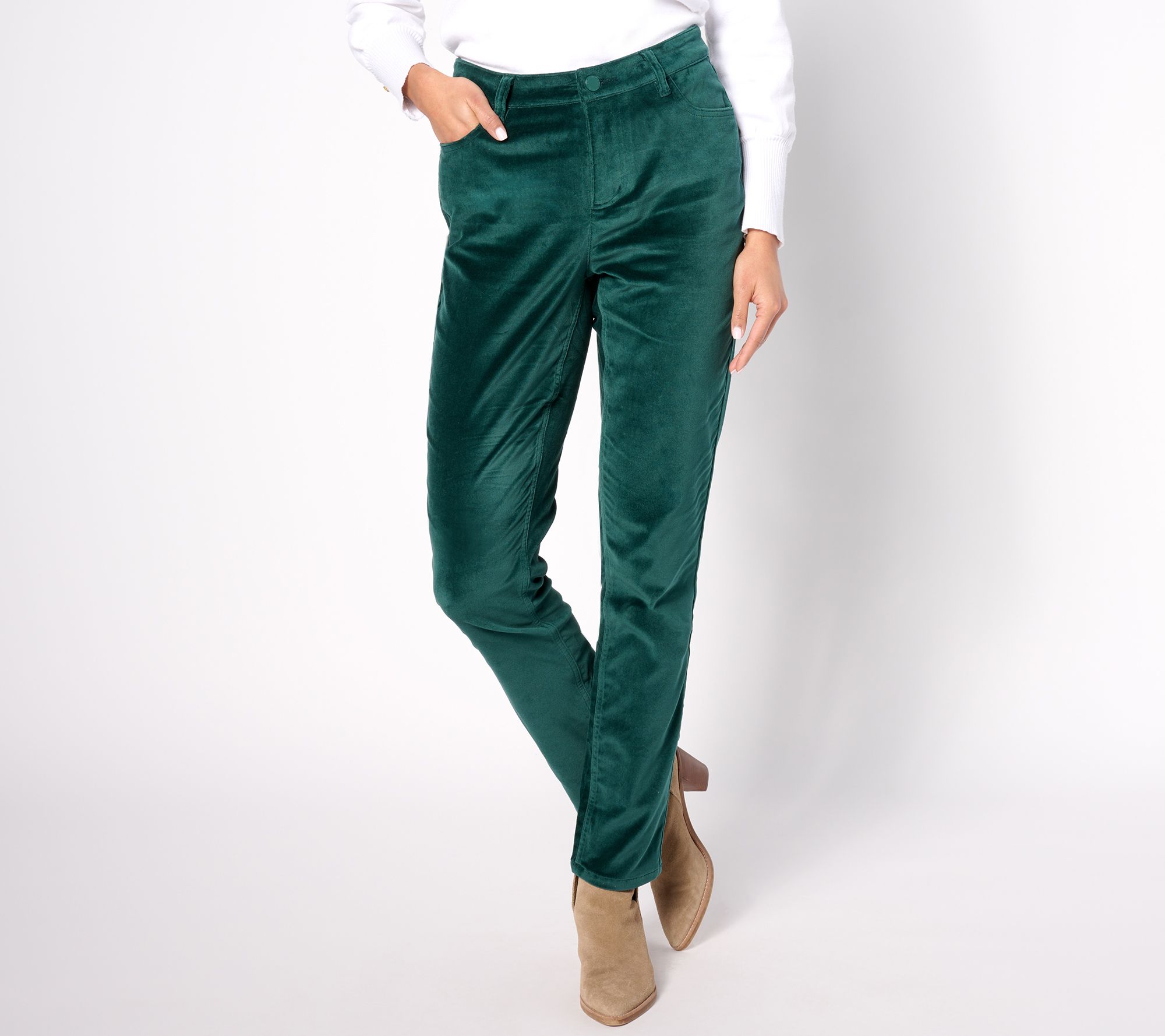 "As Is" Belle by Kim Gravel Tall Velveteen Button Front Jean