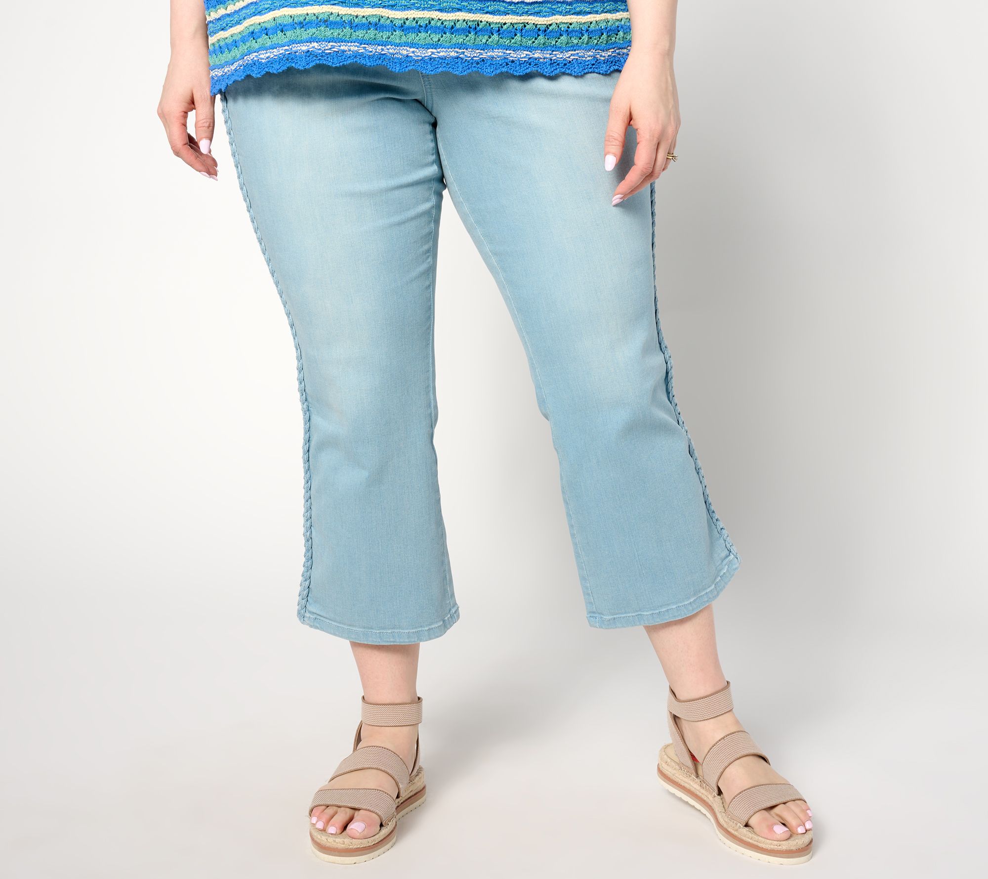 "As Is" Belle by Kim Gravel Reg TripleLuxe Denim Micro Flare Crop Jean
