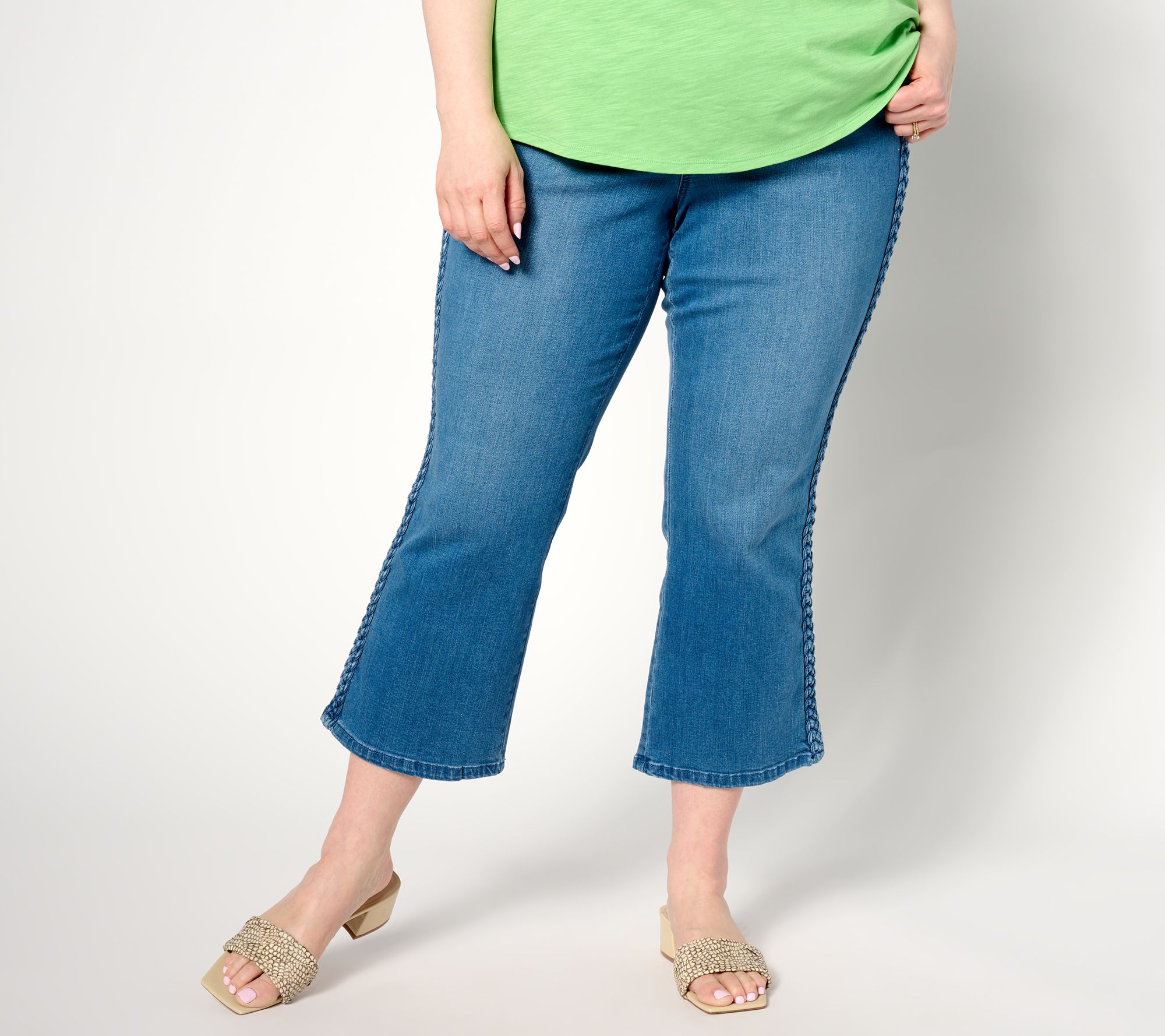 "As Is" Belle by Kim Gravel Reg TripleLuxe Denim Micro Flare Crop Jean