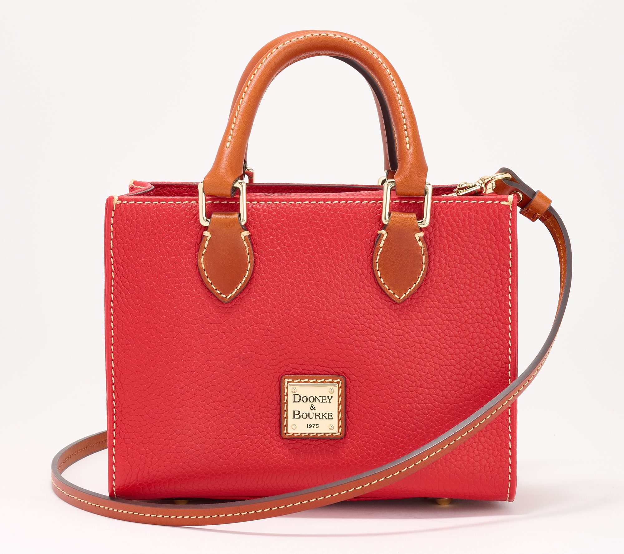 Dooney & Bourke Pebble Leather Mini Janine Satchel - QVC.com