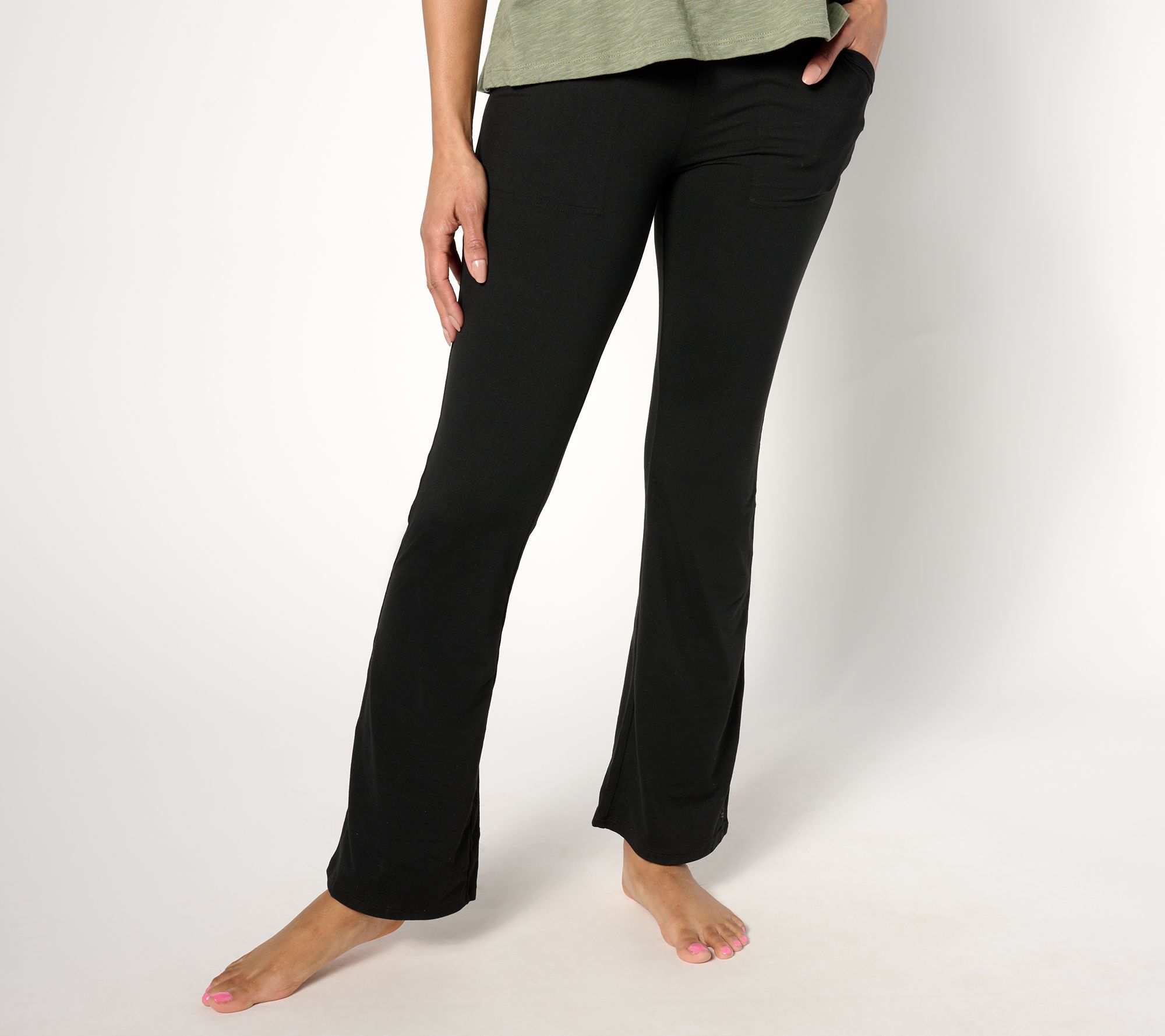 "As Is" Cuddl Duds Flexwear Crossover Waist Bootcut Pant