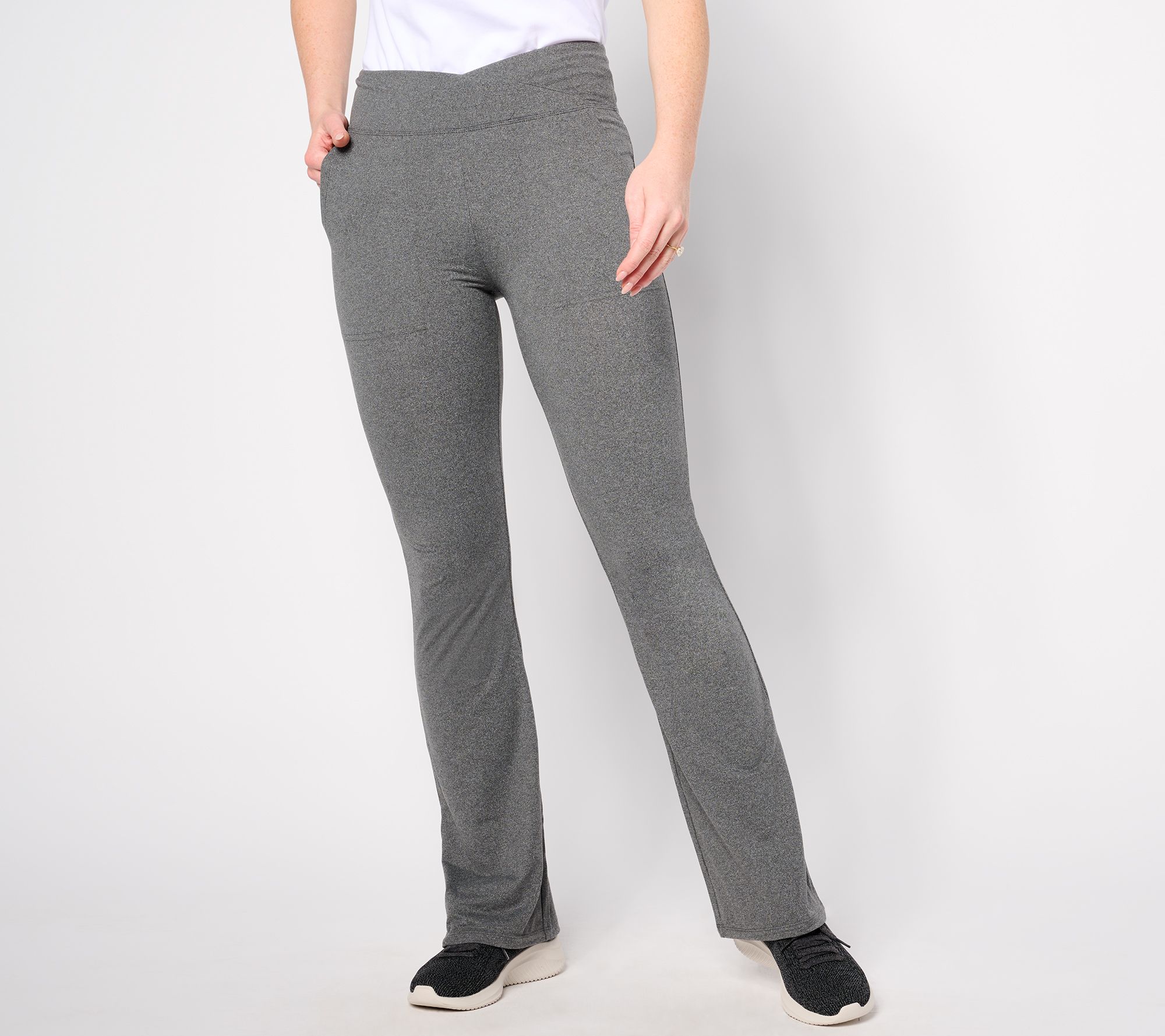 "As Is" Cuddl Duds Flexwear Crossover Waist Bootcut Pant