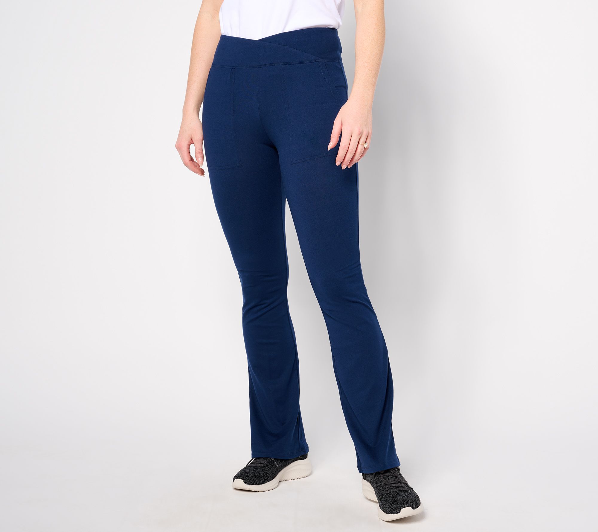 "As Is" Cuddl Duds Flexwear Crossover Waist Bootcut Pant