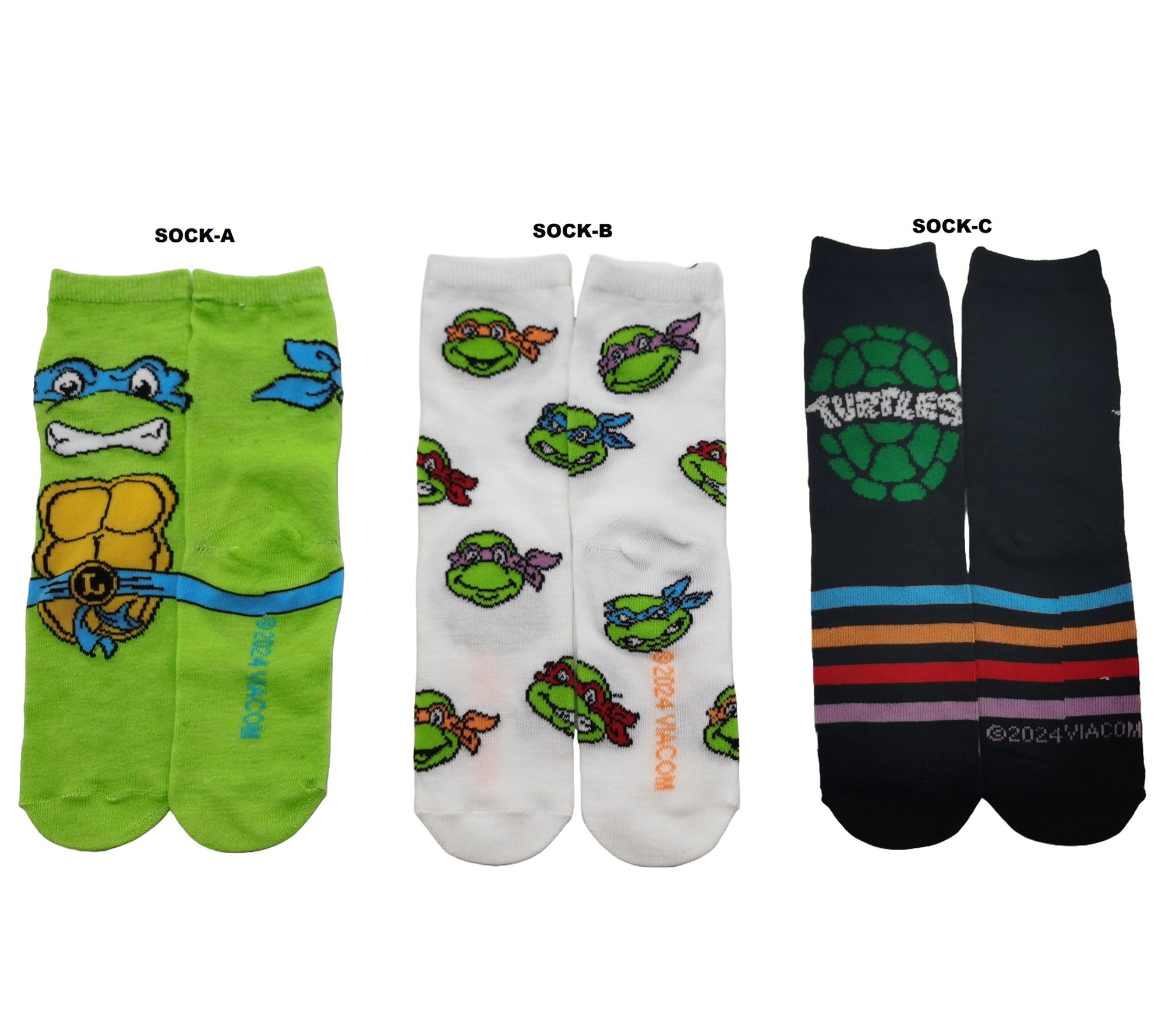 Teenage Mutant Ninja Turtles B oy's Crew Socks Set - 3 Pair