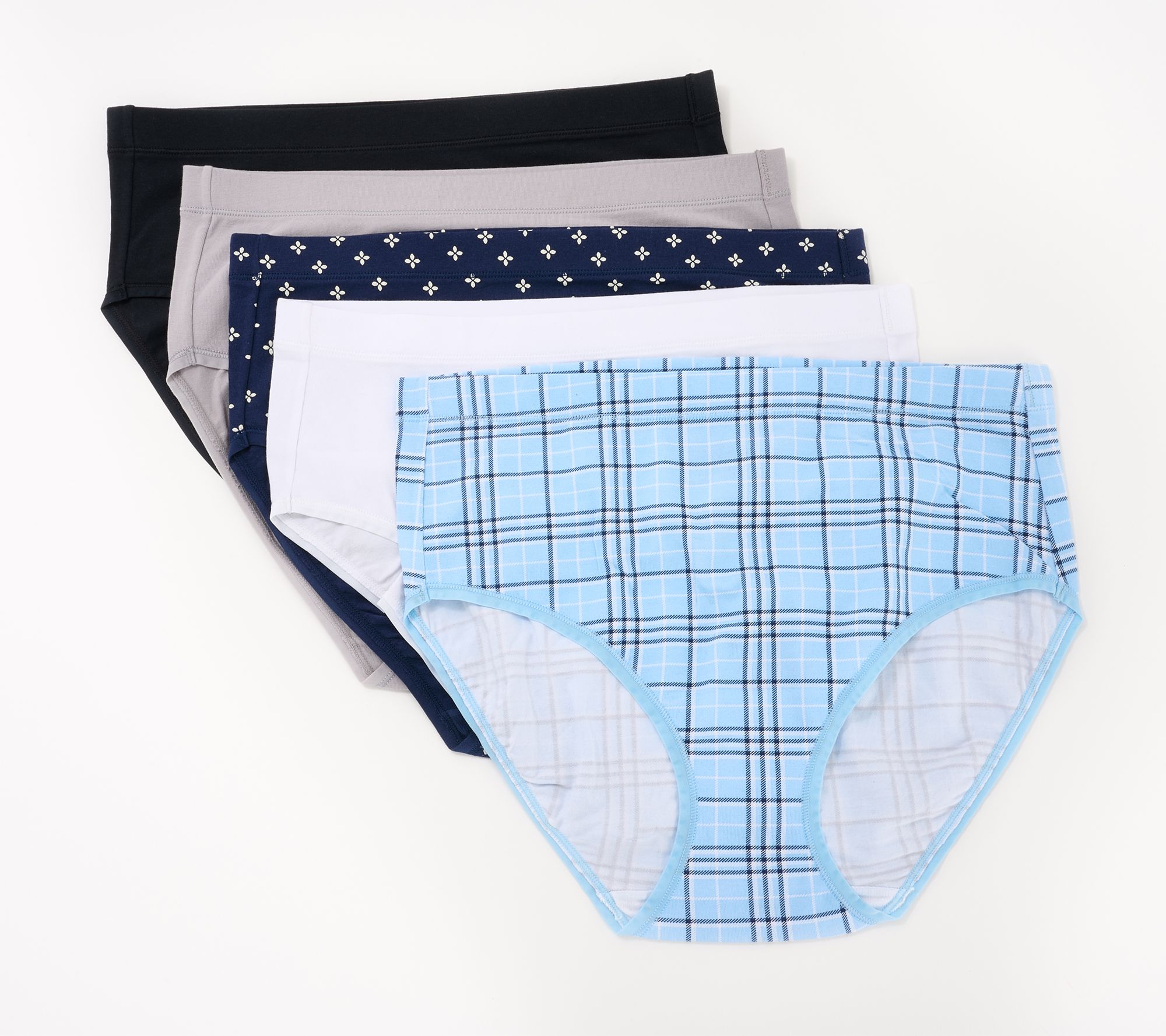 Cuddl Duds Cotton Core Modern Brief Panties Set of 5