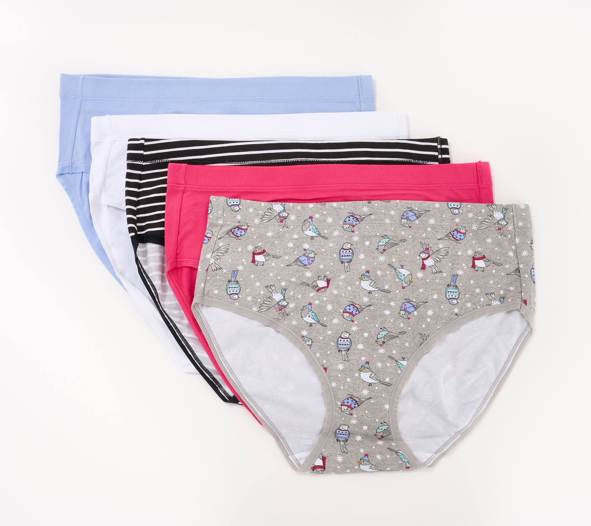 Cuddl Duds Cotton Core Modern Brief Panties Set of 5