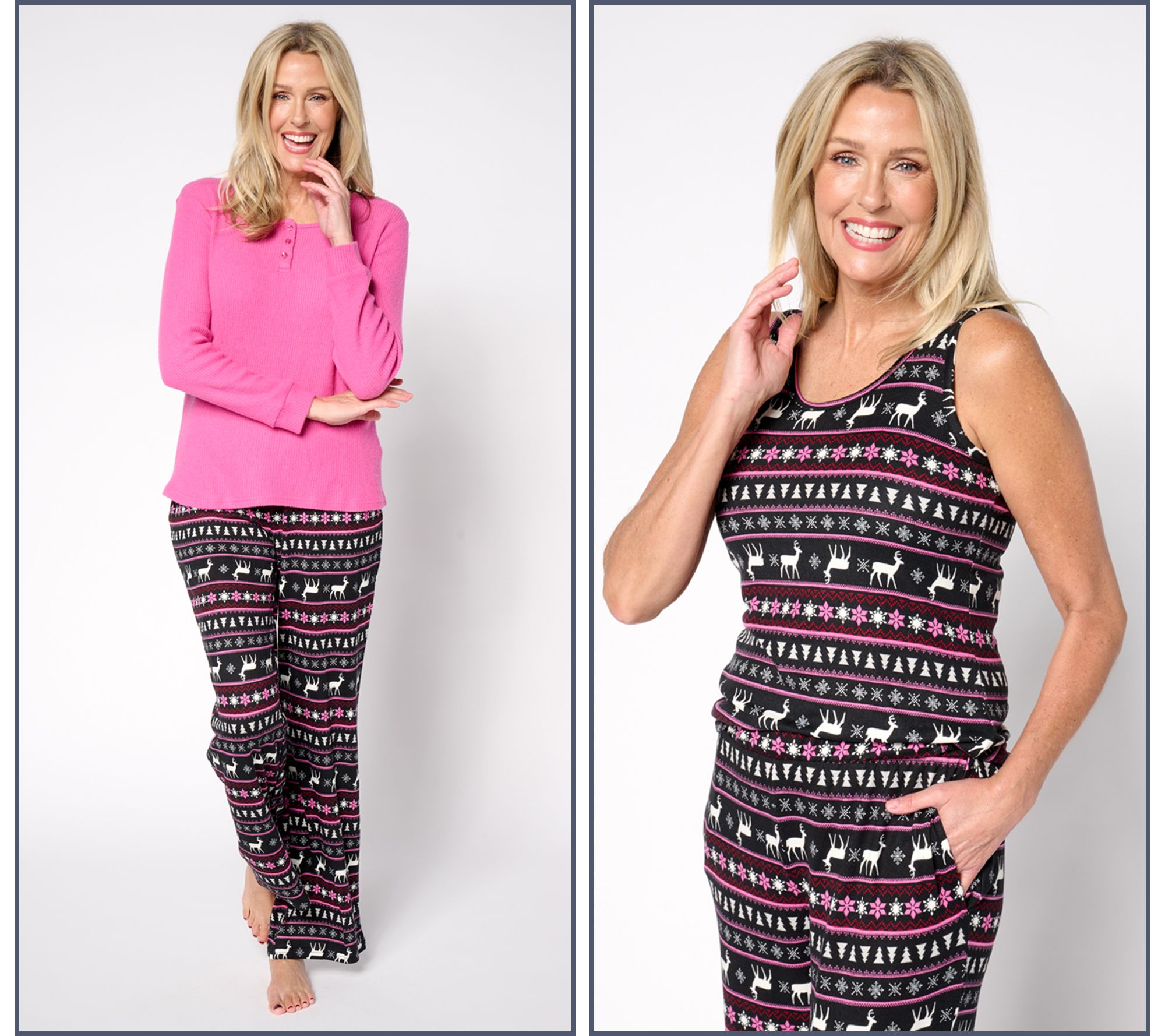 MUK LUKS Tall Sweater Knit & Ribbed Knit 3-Pc Pajama Set