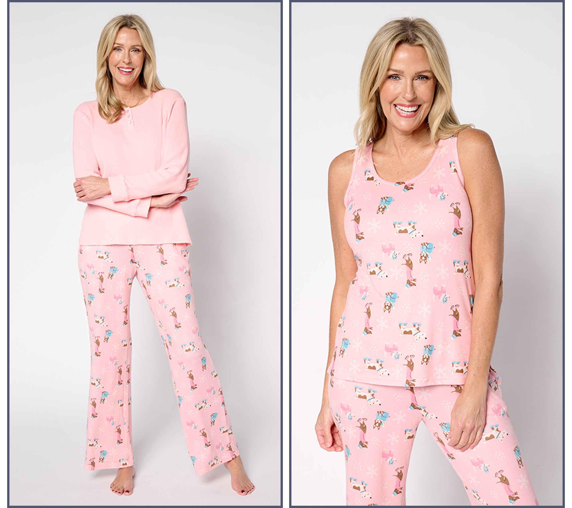 MUK LUKS Tall Sweater Knit & Ribbed Knit 3-Pc Pajama Set