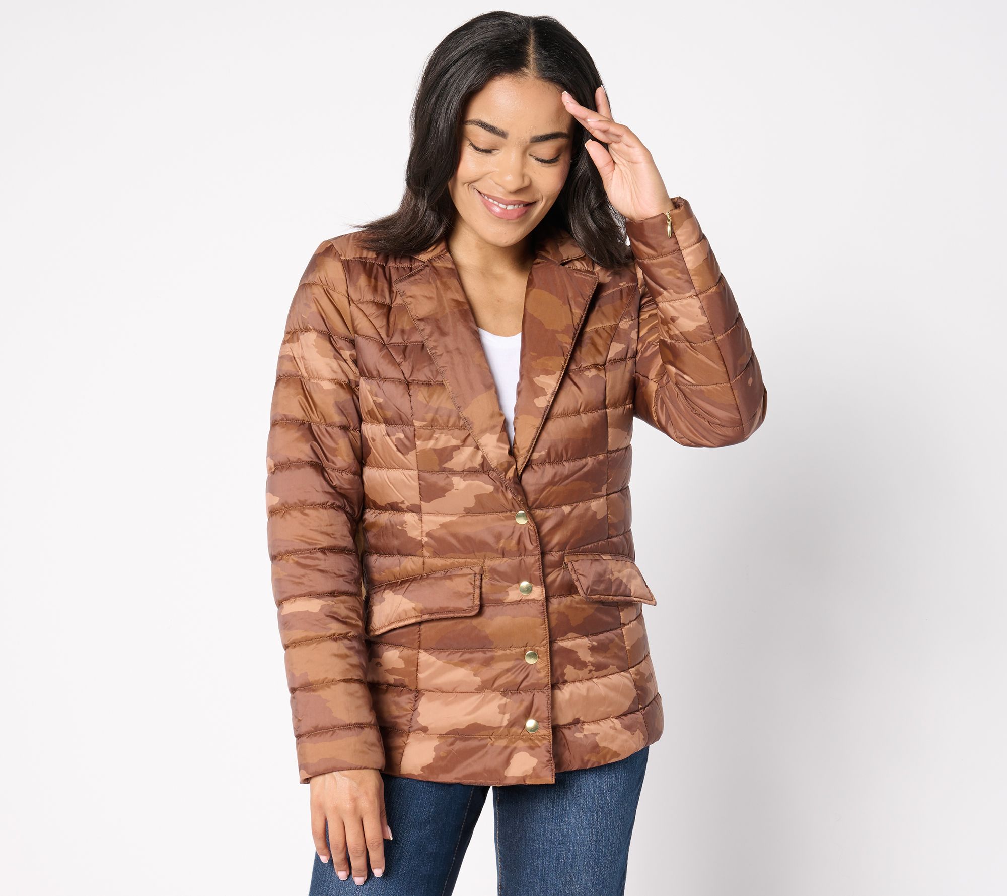 "As Is" Susan Graver Lightly Padded Quilted Blazer Jacket