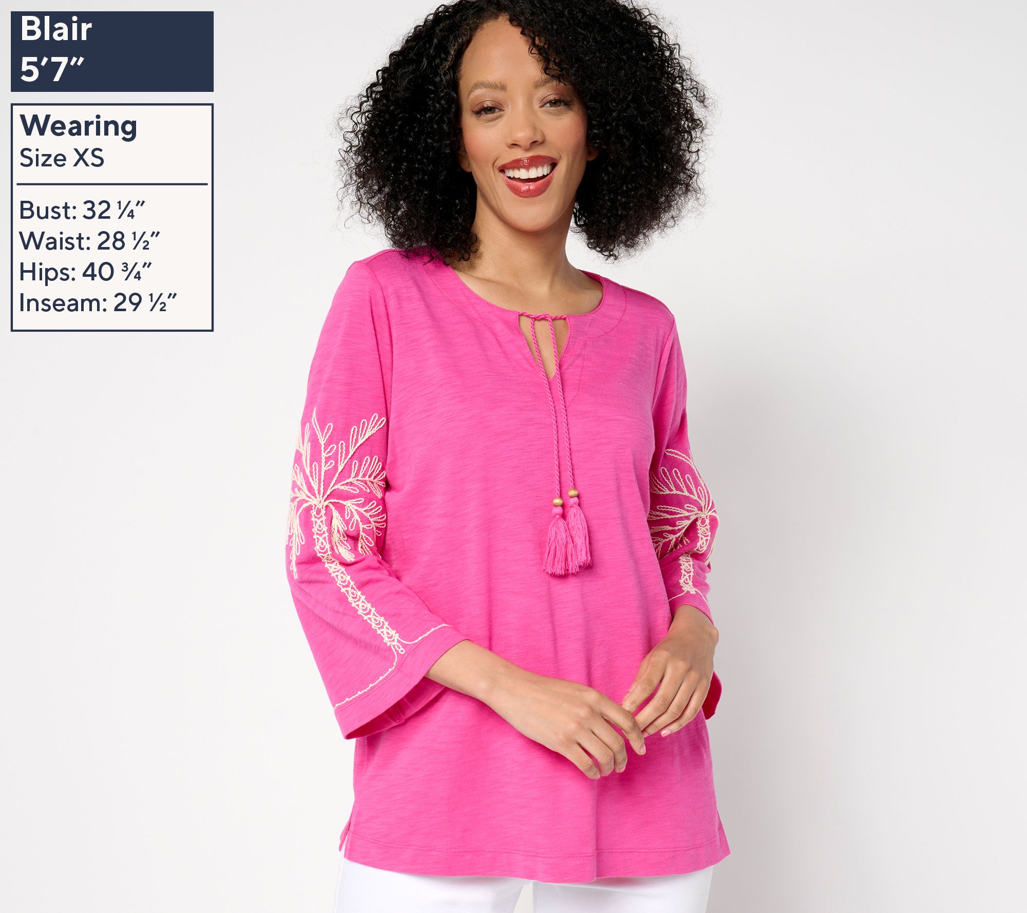 Belle Beach by Kim Gravel Slub Knit Sandy Palm Embroidered