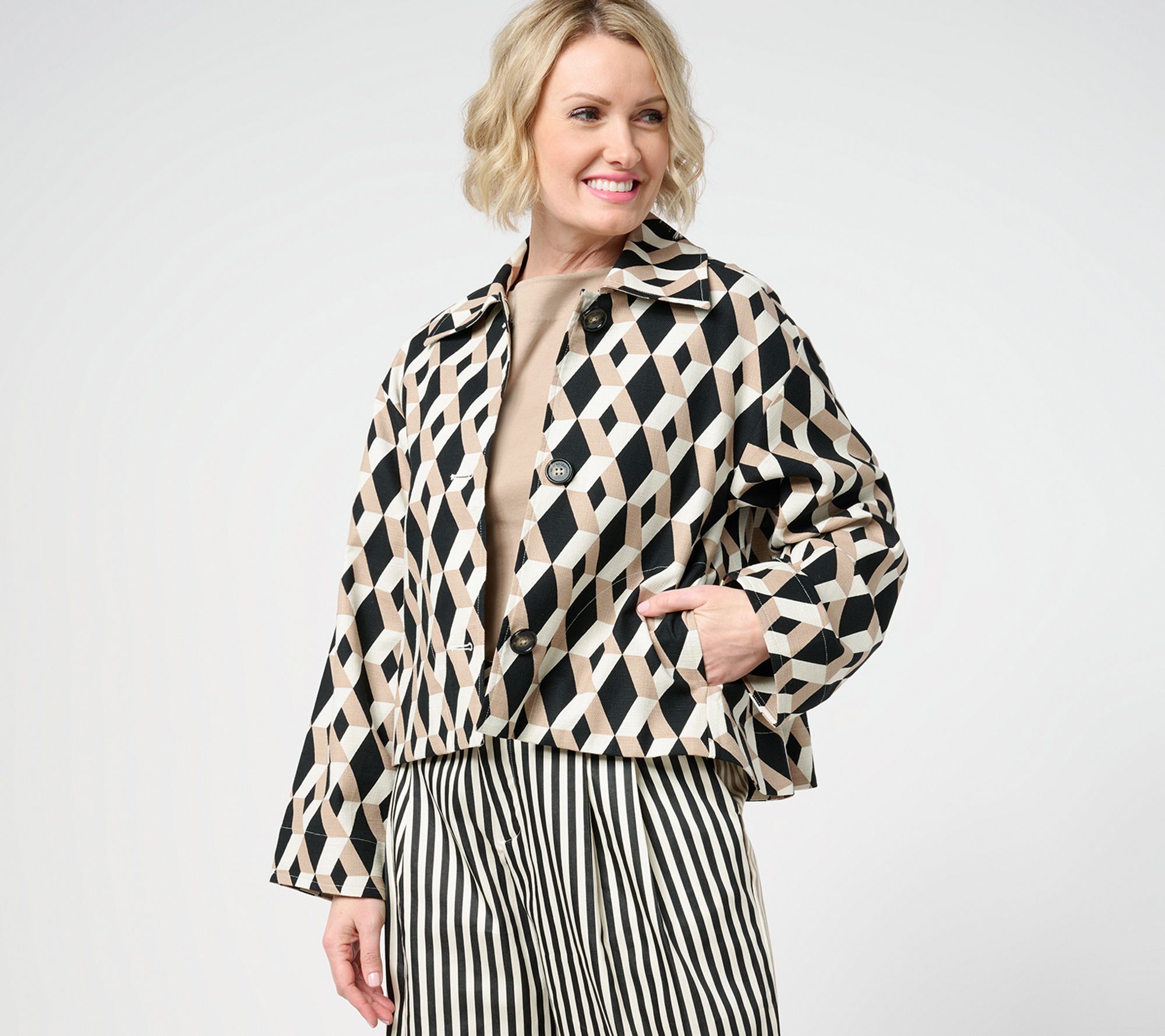 Carla Rockmore Collection 100% Cotton Canvas Swing Jacket