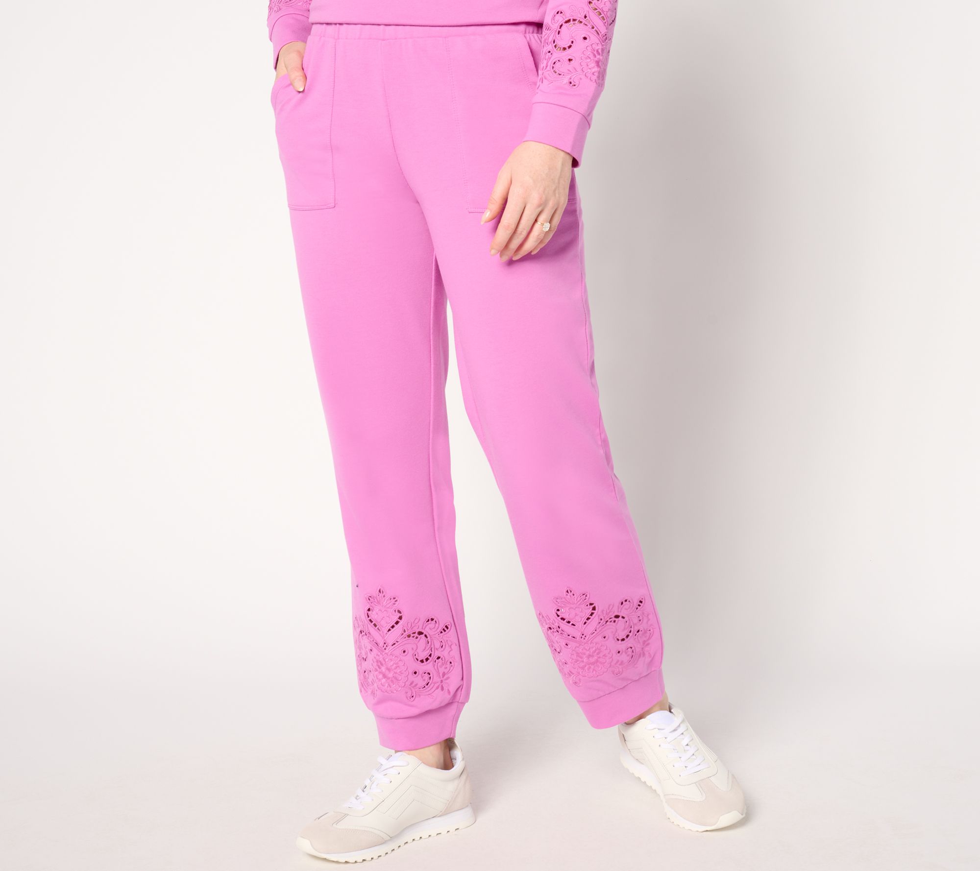 "As Is" LOGO Life by Lori Goldstein Petite French Terry Joggers