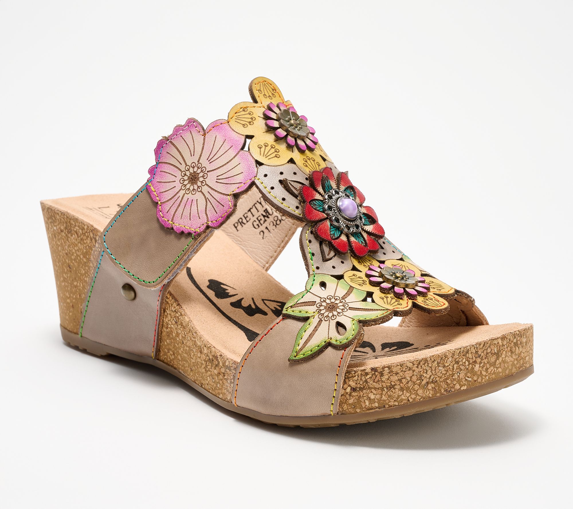 L'Artiste by Spring Step Leather Wedge Sandals Prettypetals