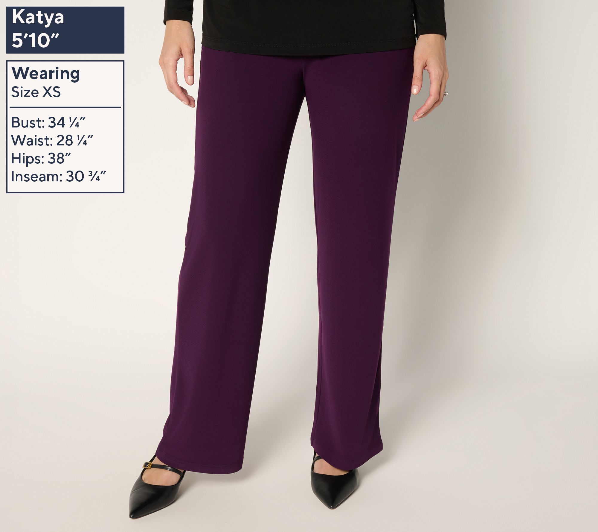 Susan Graver Petite Textured Liquid Knit Wide Leg Pant