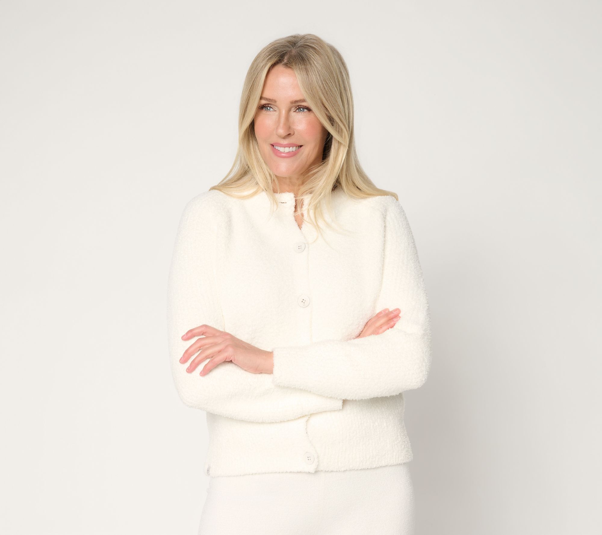 Barefoot Dreams CozyChic Raglan Button Front Cardigan