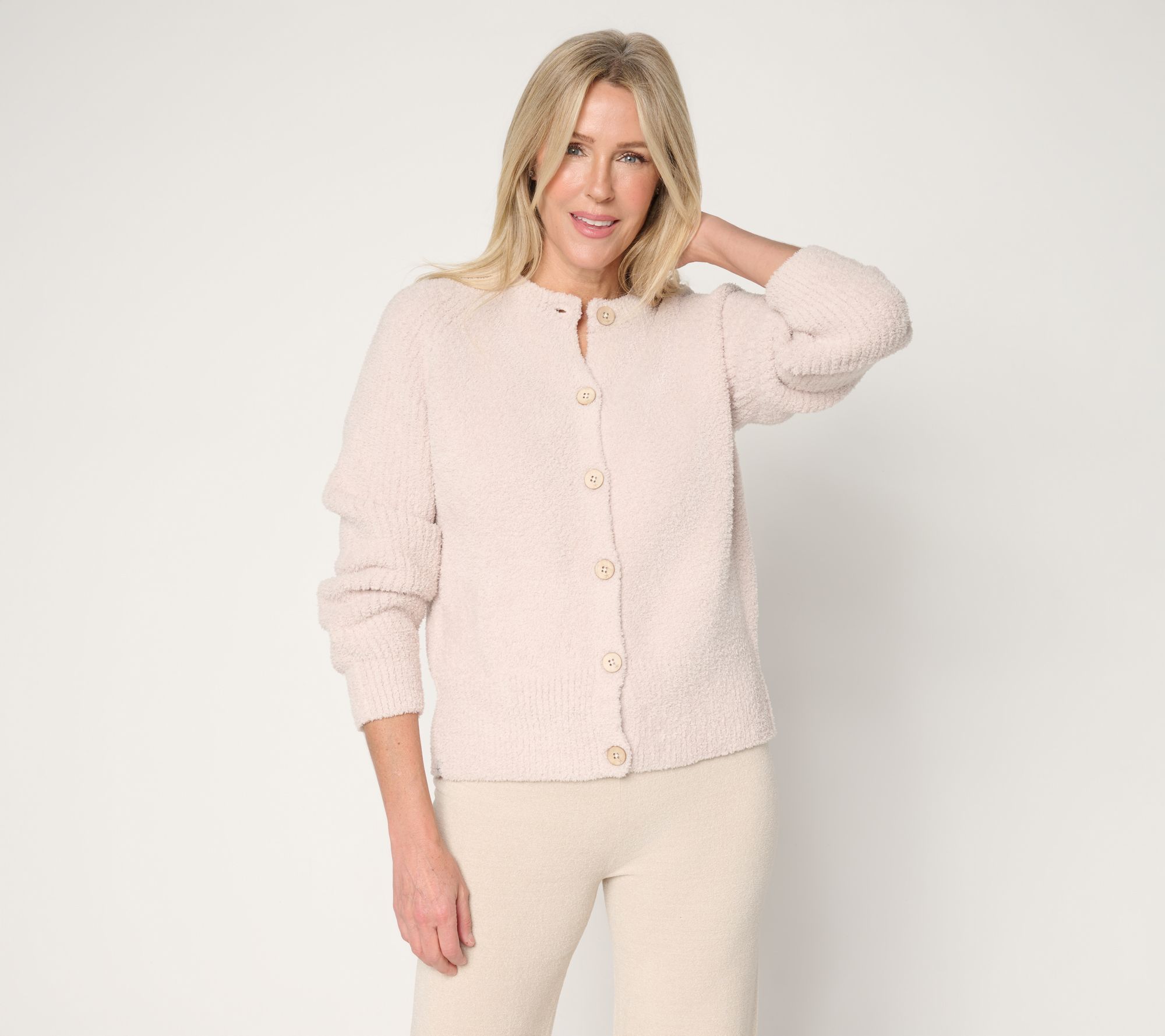 Barefoot Dreams CozyChic Raglan Button Front Cardigan