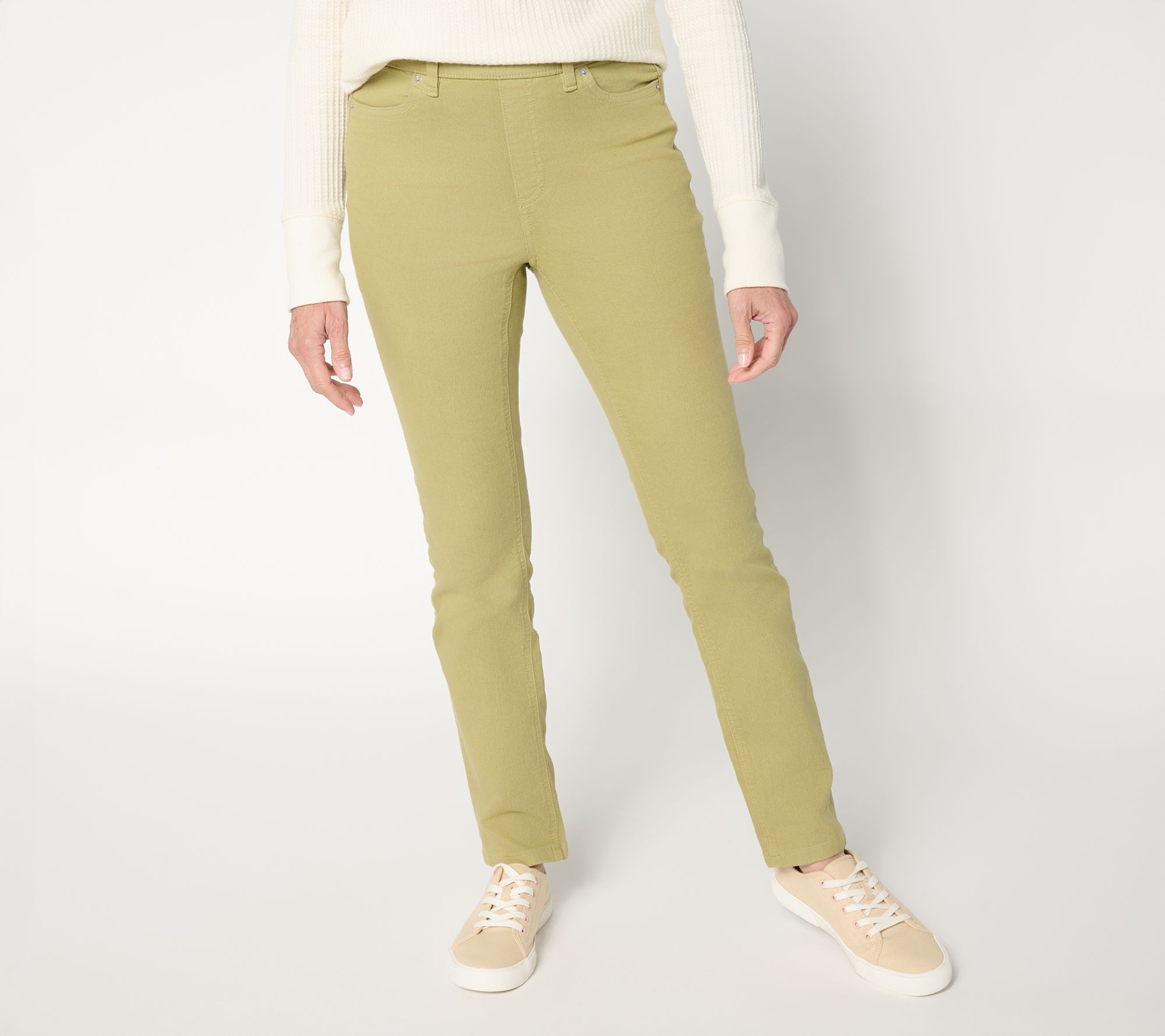 Denim & Co. Petite Color Classic Stretch Slim Straight Jean