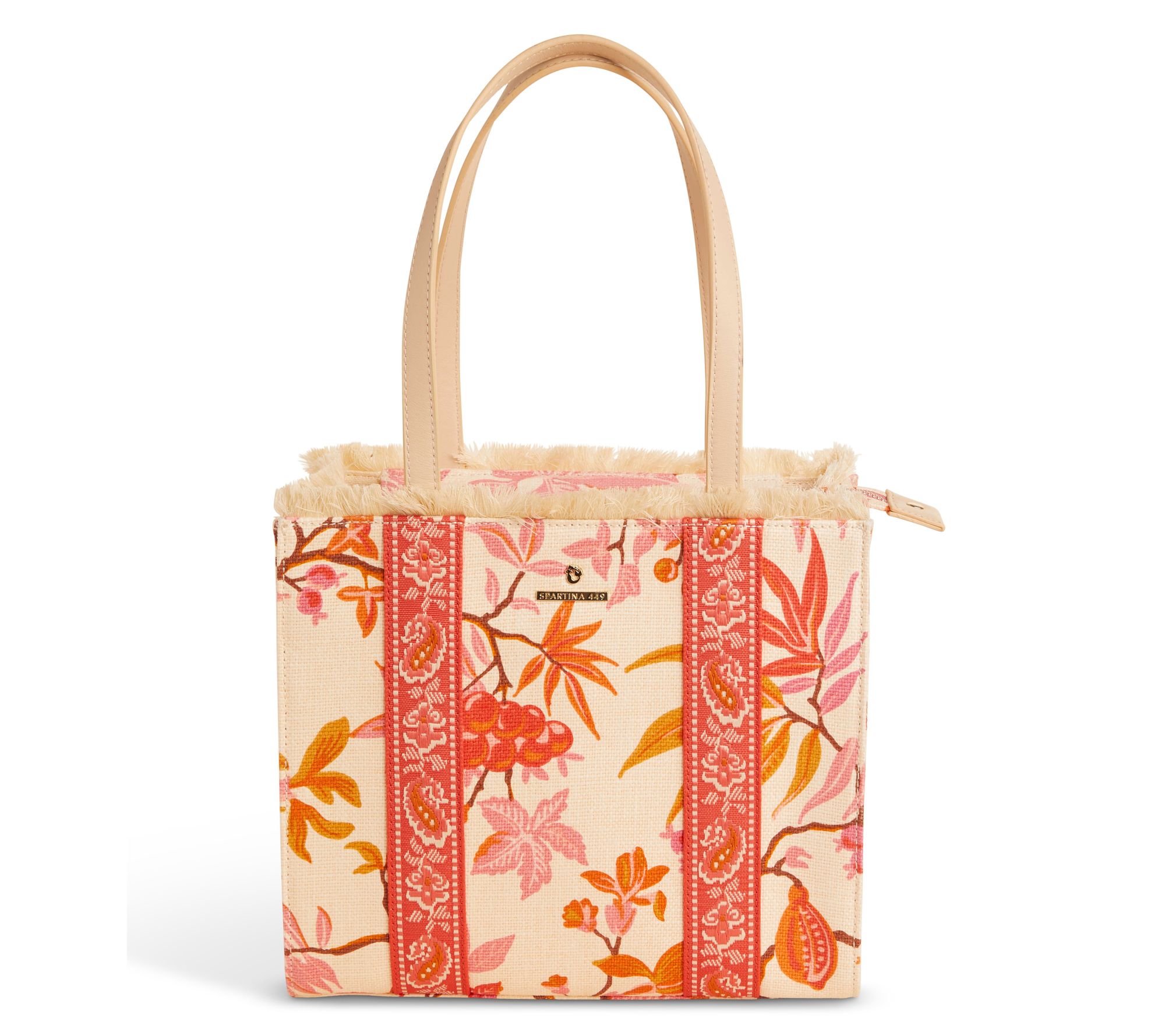 Spartina 449 Fringe Box Tote with Leather Trim