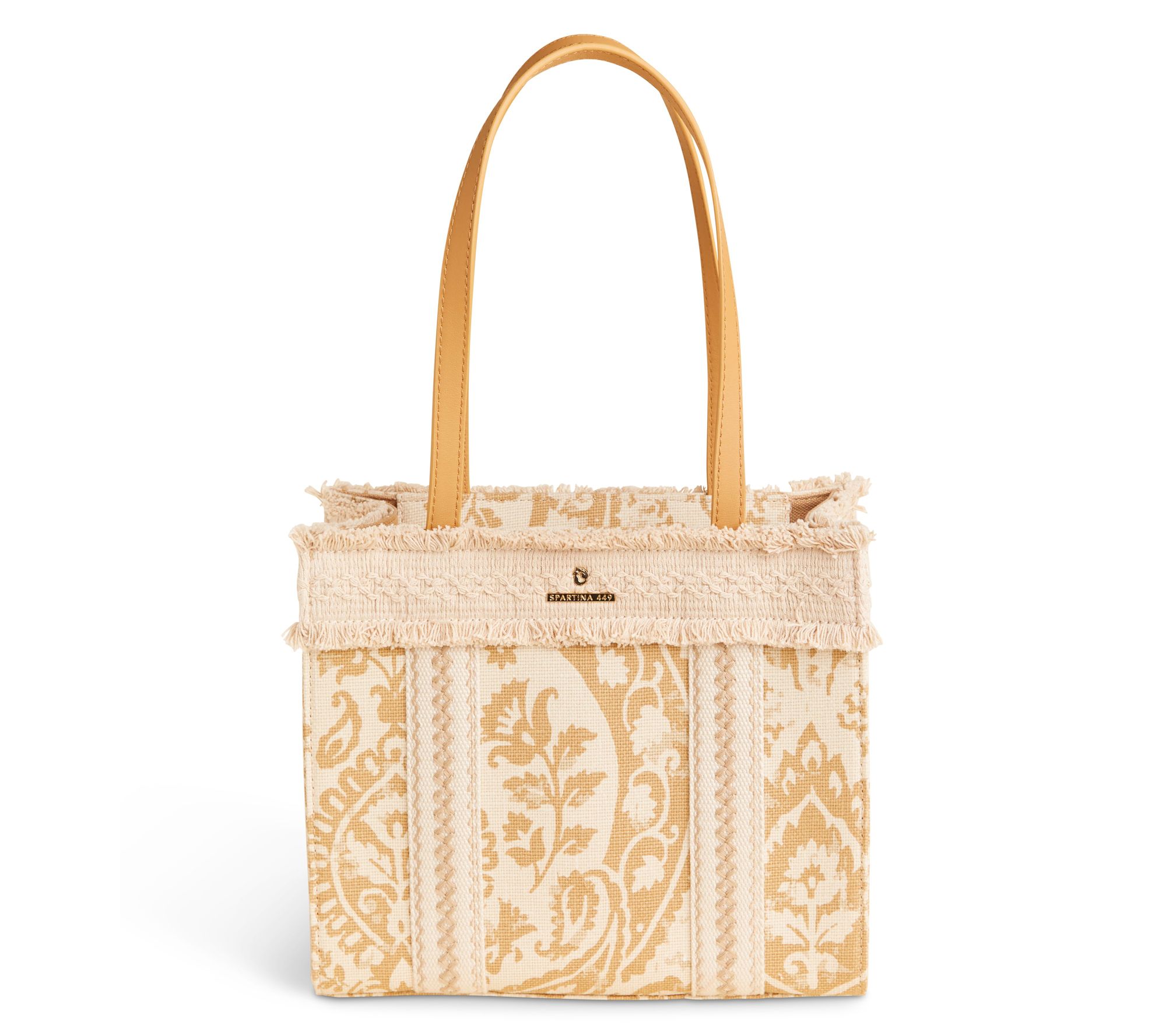 Spartina 449 Fringe Box Tote with Leather Trim