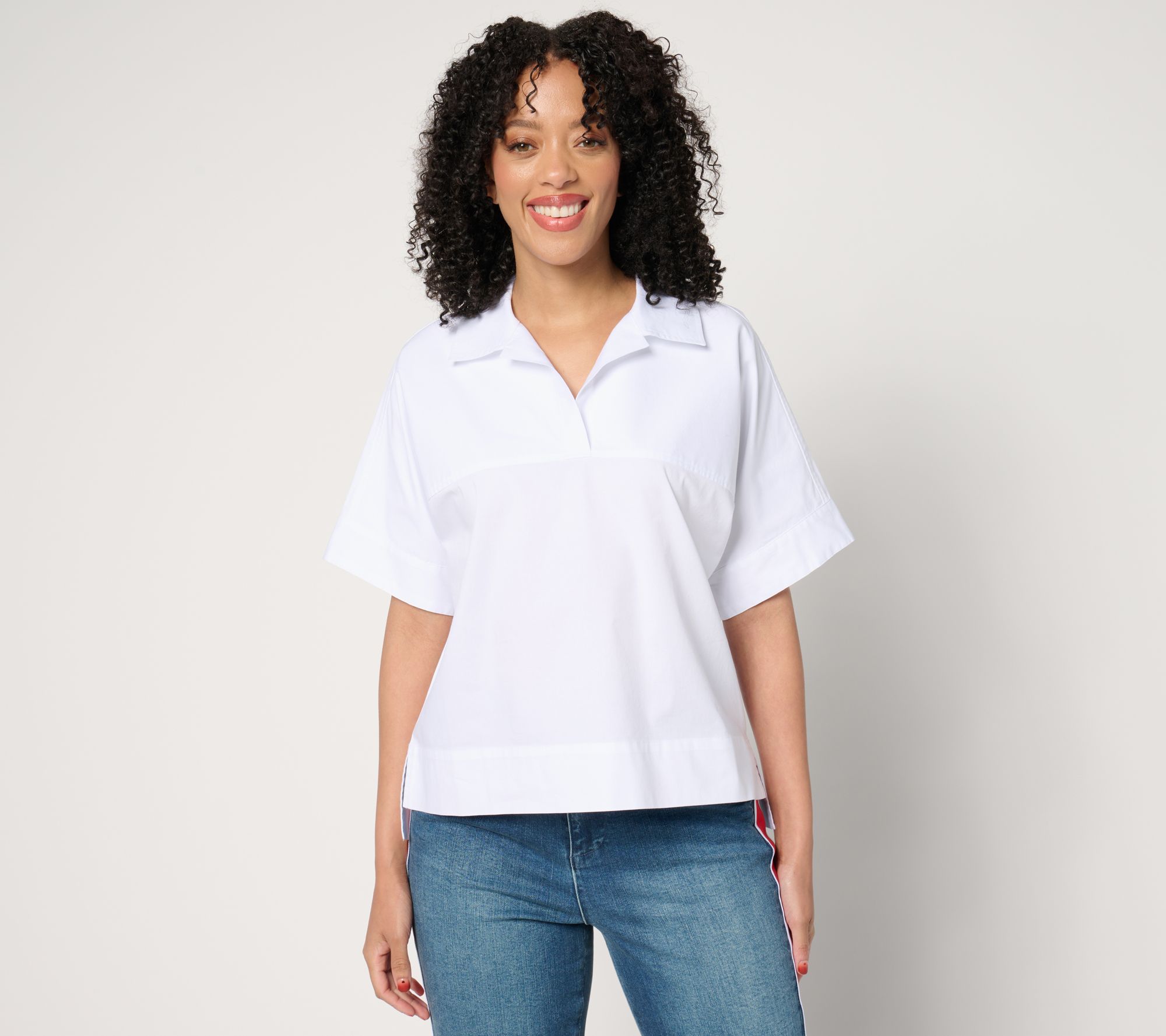 "As Is" Studio Park x Amy Stran Short Sleeve Pullover Henley Shirt