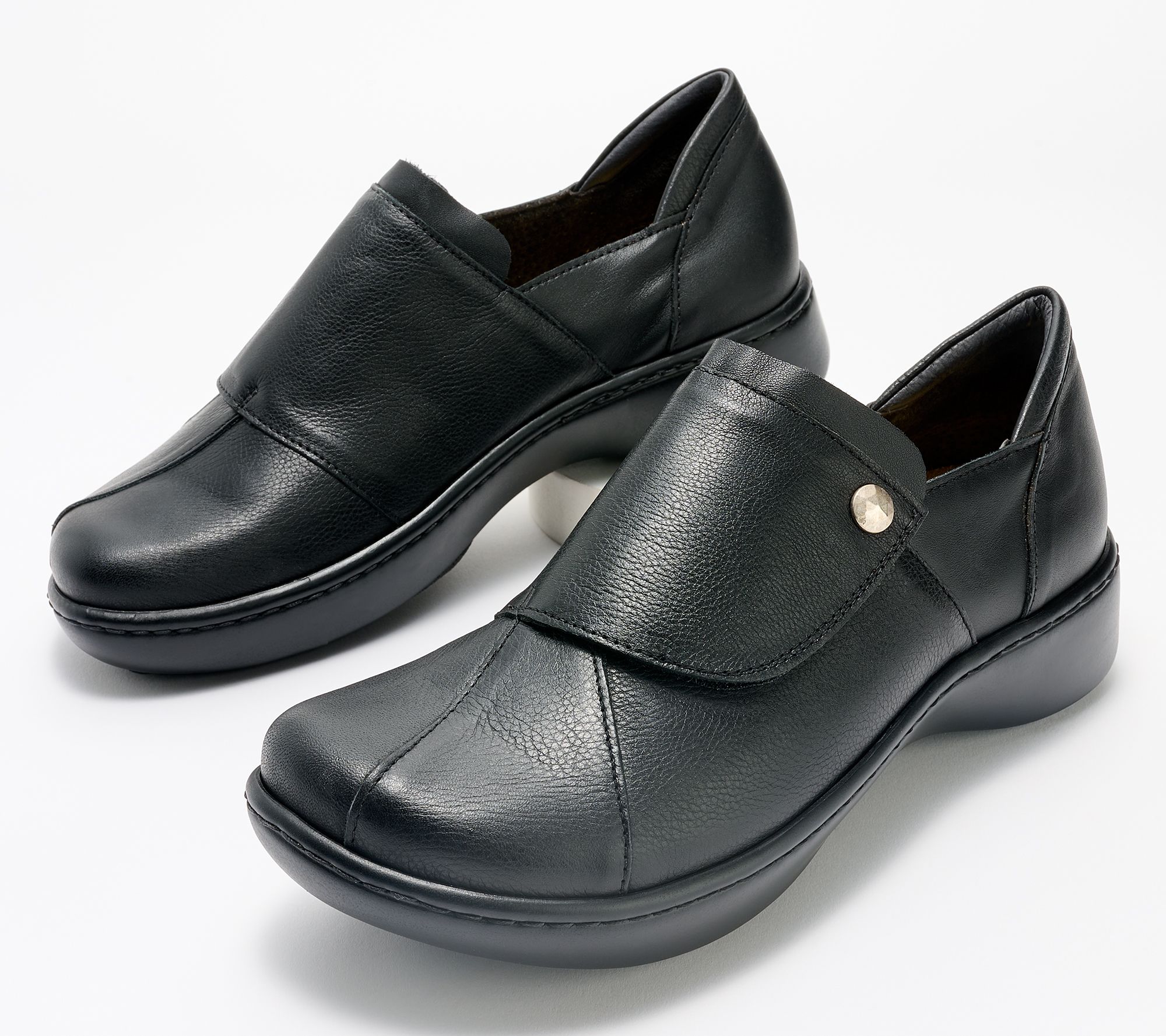 "As Is" Naot Leather Slip- Ons- Lagoon