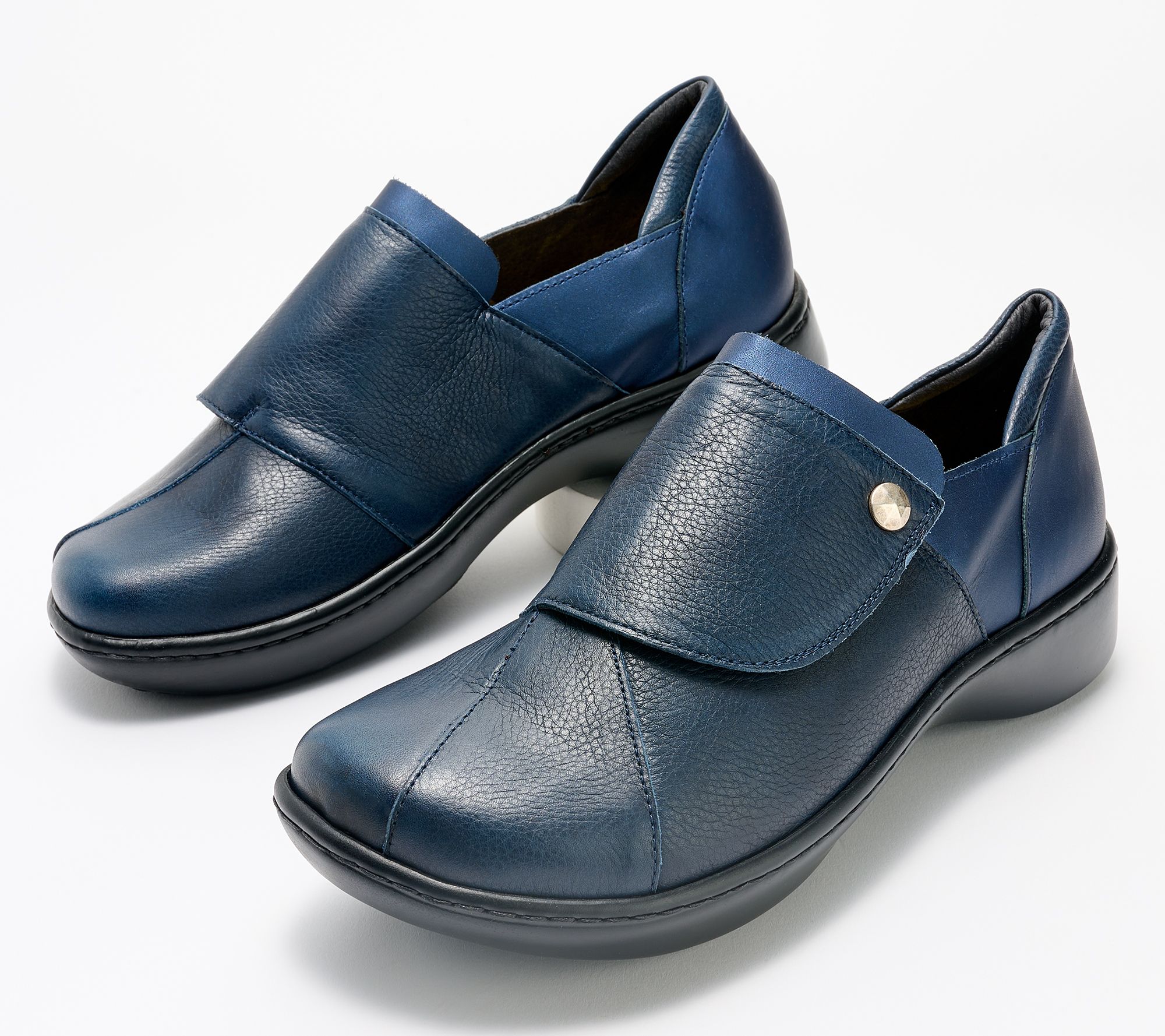 "As Is" Naot Leather Slip- Ons- Lagoon