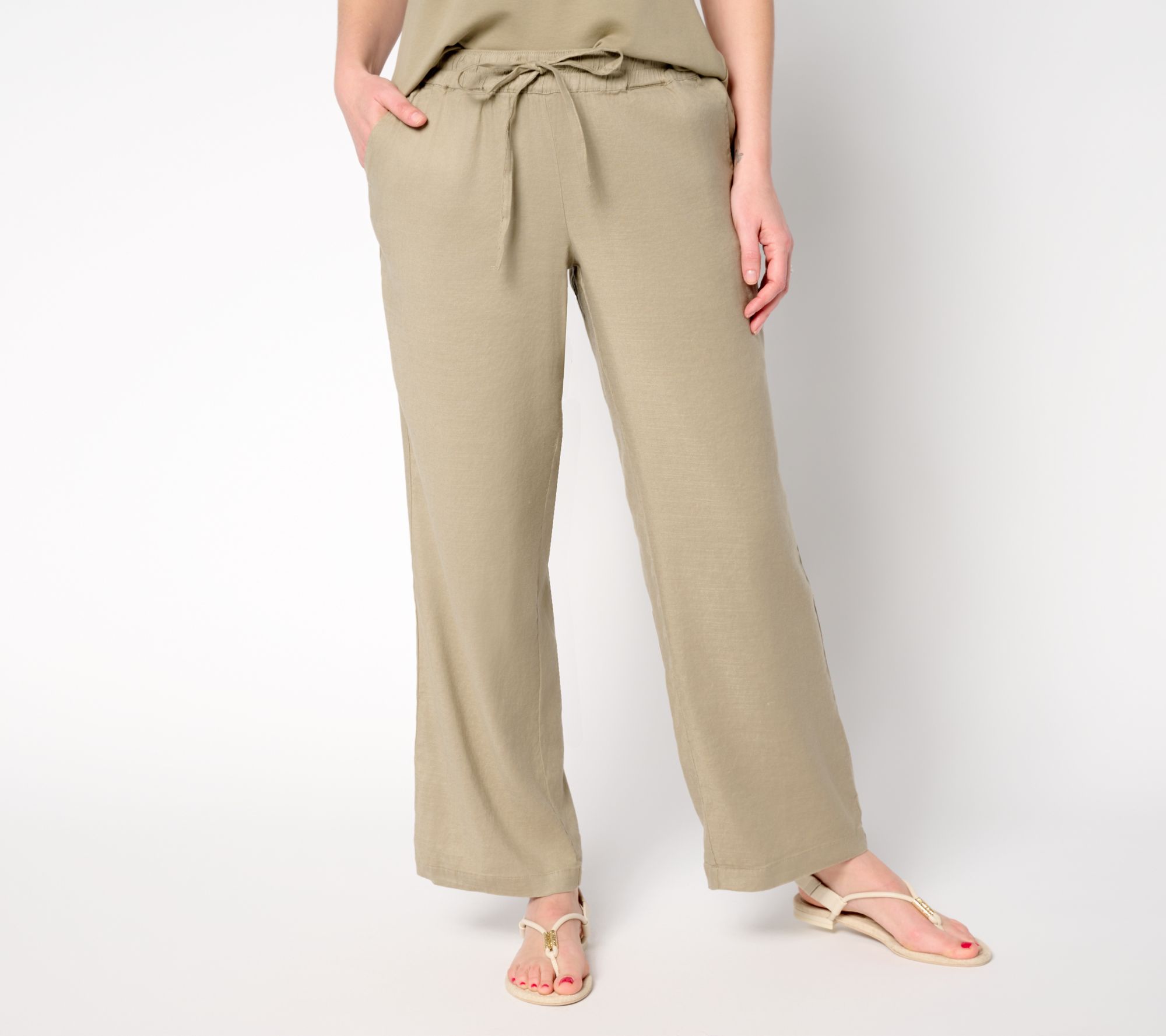 "As Is" NYDJ Relaxed Linen Blend Drawstring Pant