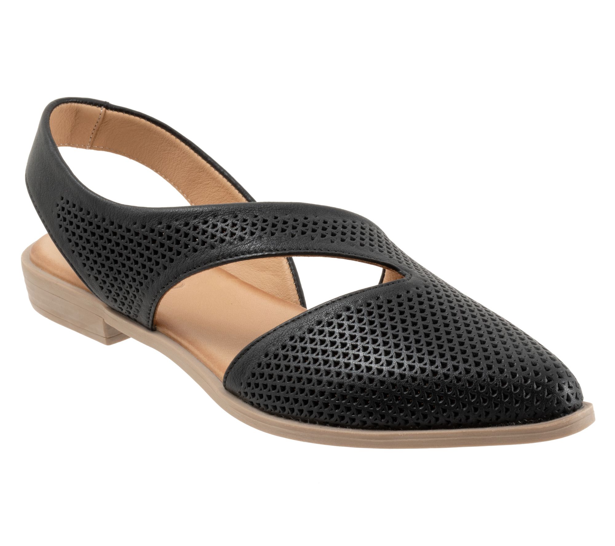 Bueno Bianca Perforated Leather Sandal