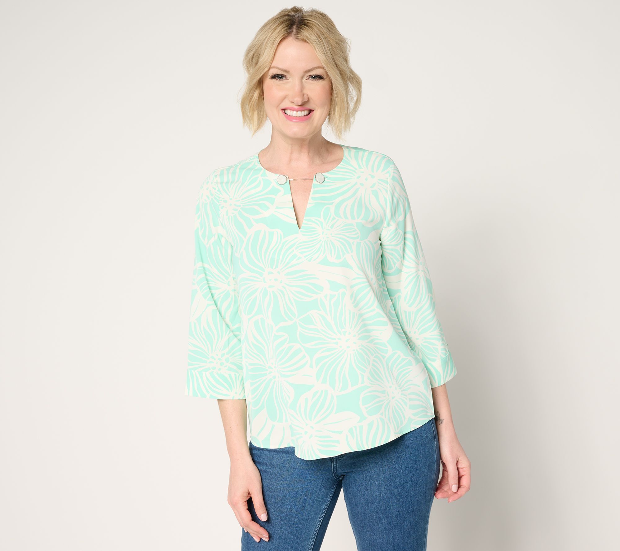 "As Is" BEAUTIFUL by Lawrence Zarian The Milena 3/4 Sleeve Blouse