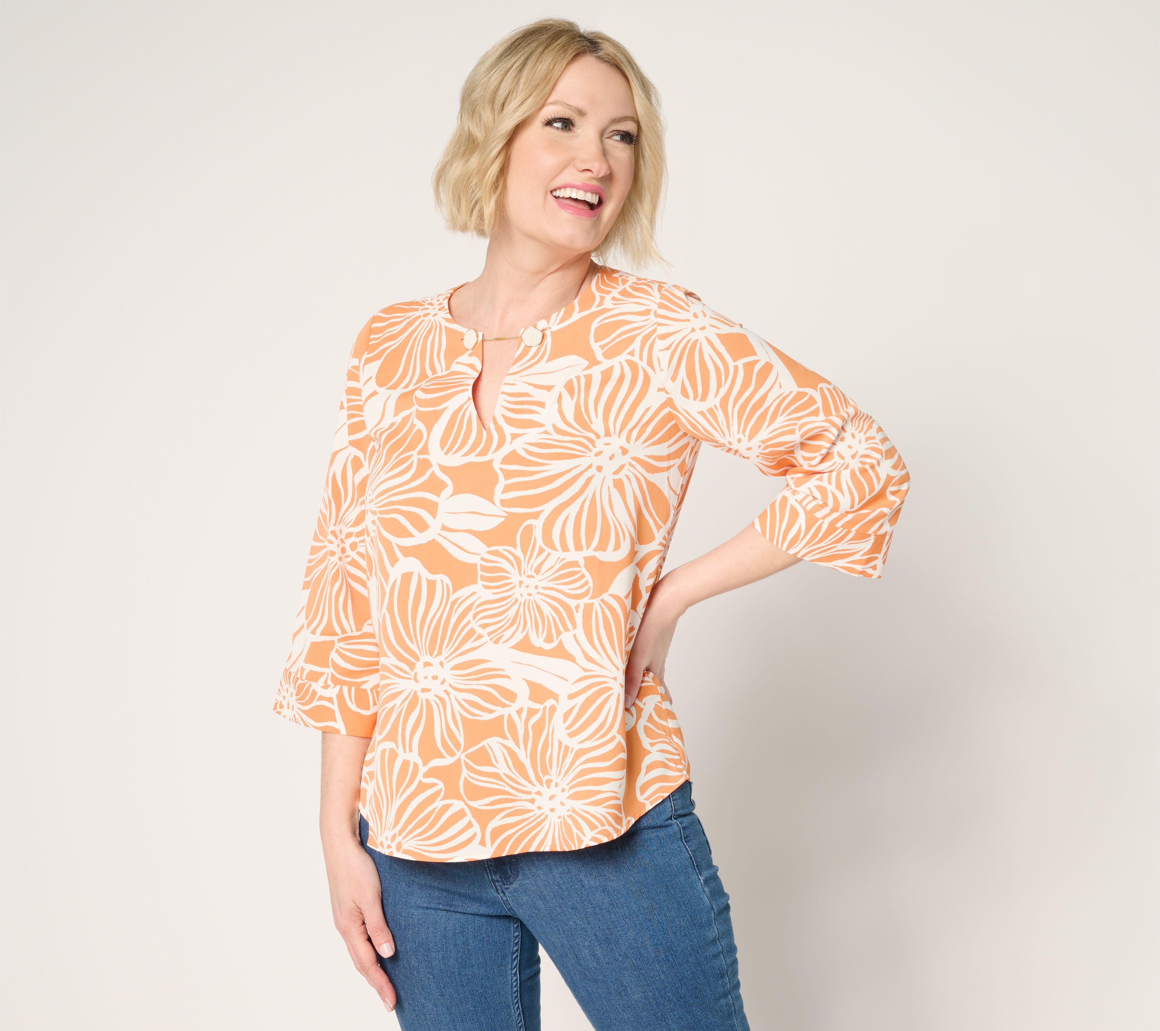 "As Is" BEAUTIFUL by Lawrence Zarian The Milena 3/4 Sleeve Blouse