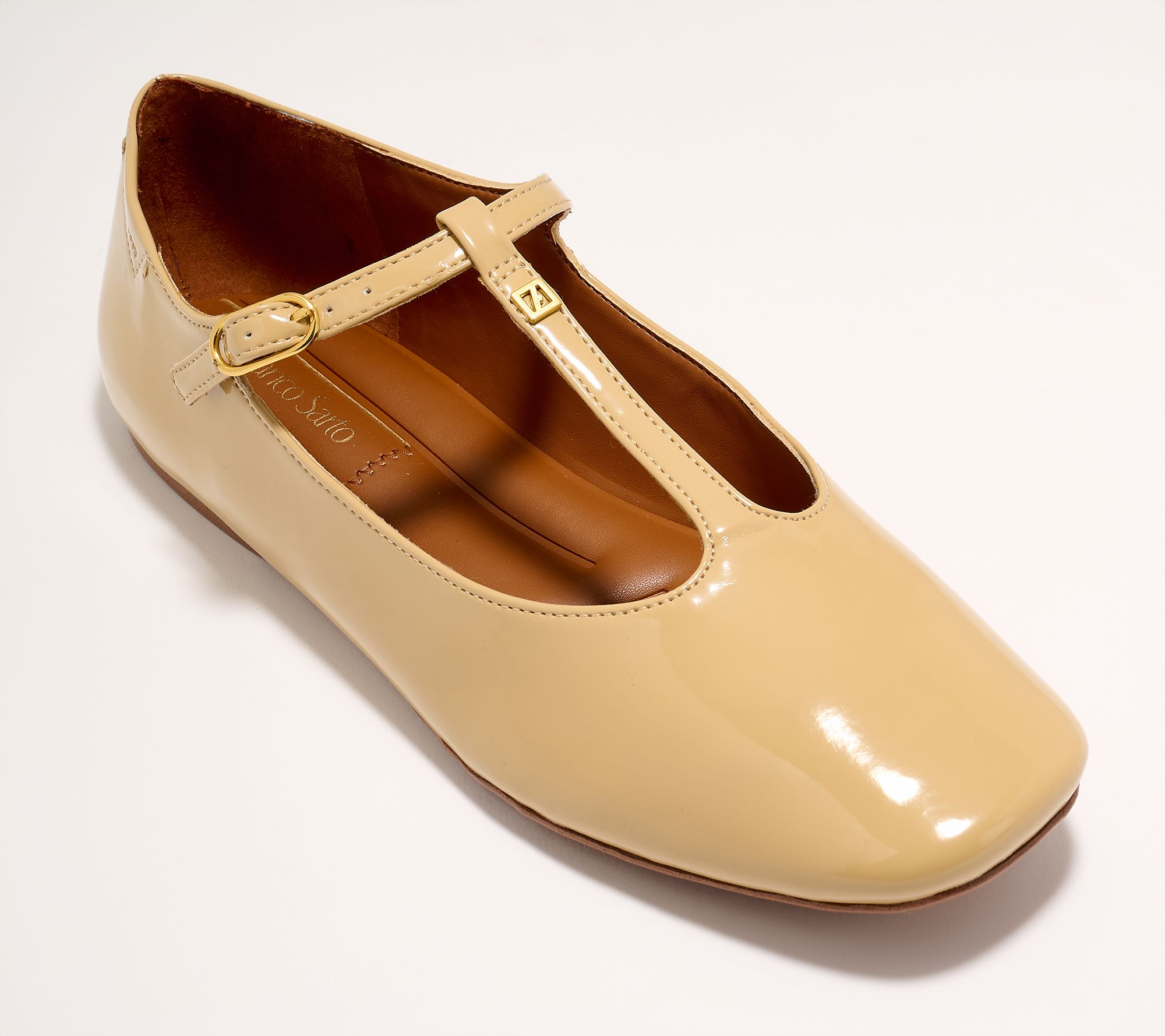 Franco Sarto Patent T-Strap Flats - Marylee
