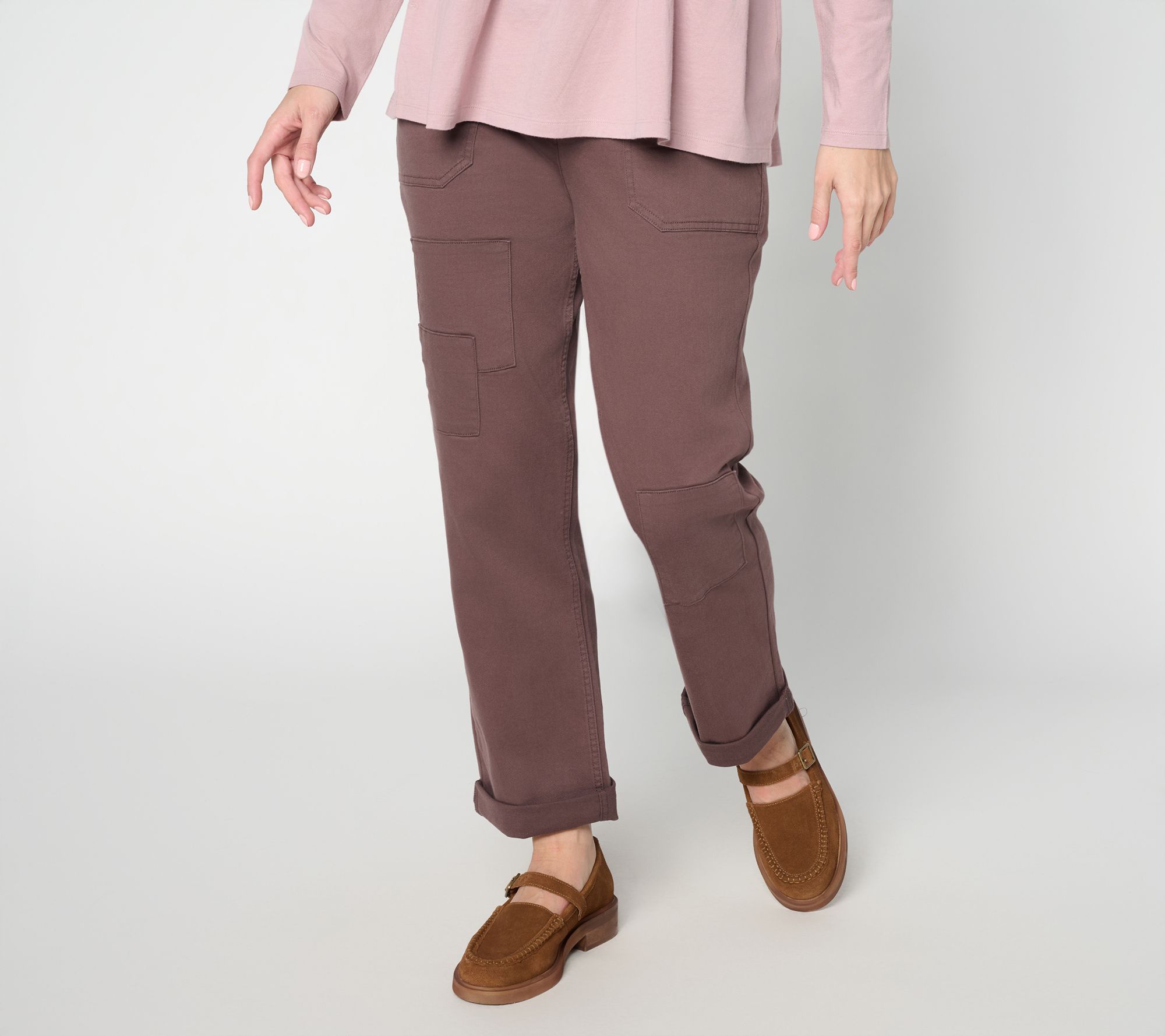 LOGO by Lori Goldstein Tall Boyfriend Ankle Jean w/ Patches