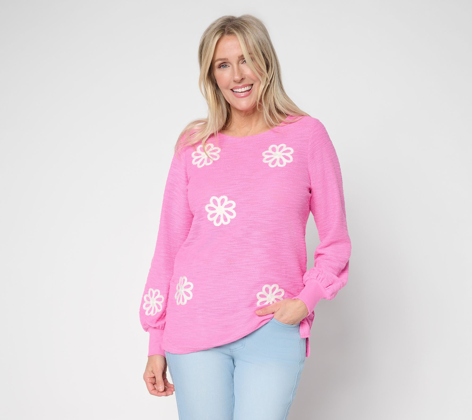 Belle by Kim Gravel Daisies are a Girls Best Bloom Slouchy Top