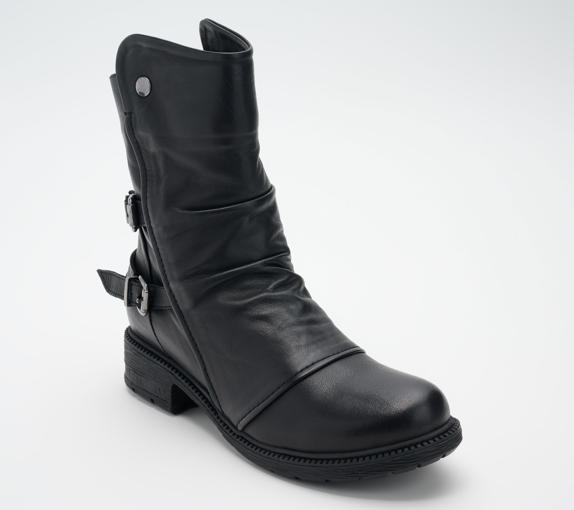 "As Is" Miz Mooz Leather Buckled Ankle Boots - Rixie