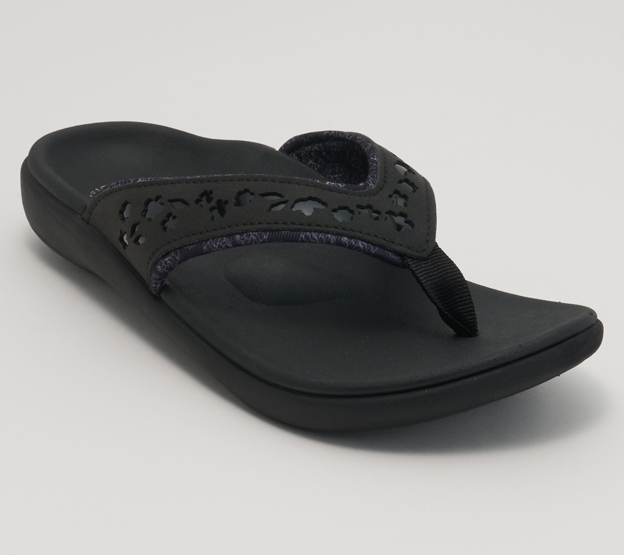 Revitalign Orthotic Floral Embossed Thong Sandals - Yumi Chantilly
