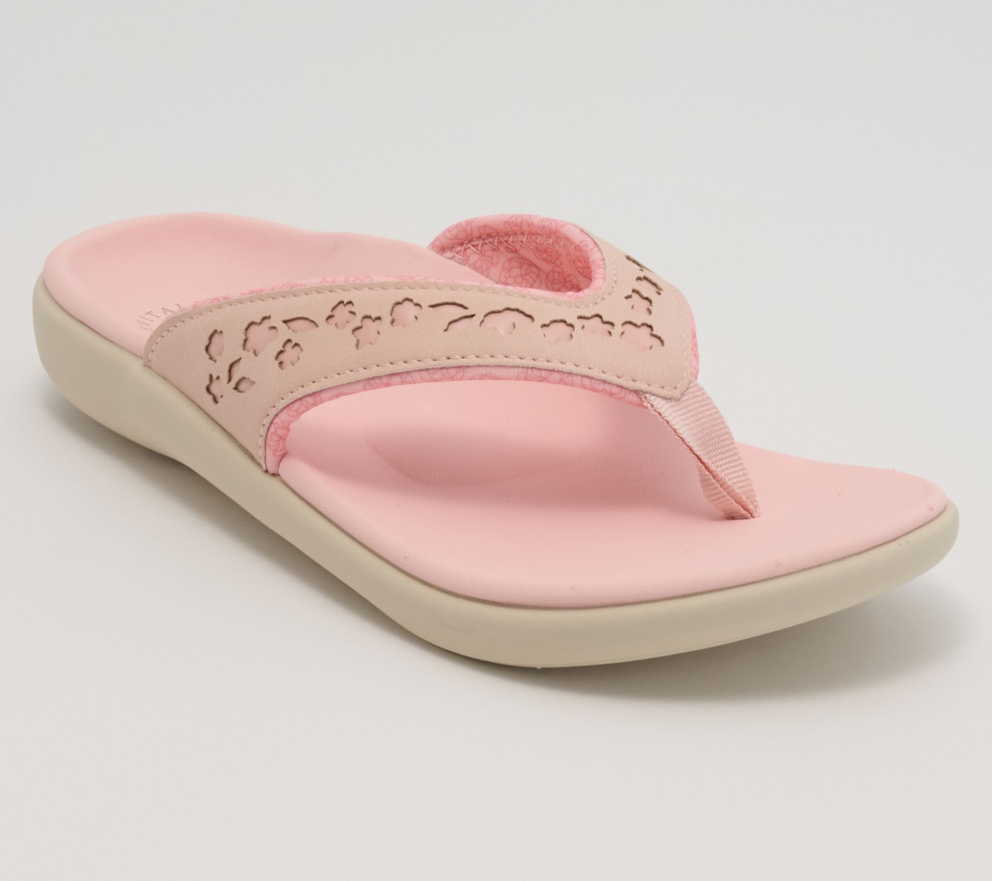 Revitalign Orthotic Floral Embossed Thong Sandals - Yumi Chantilly