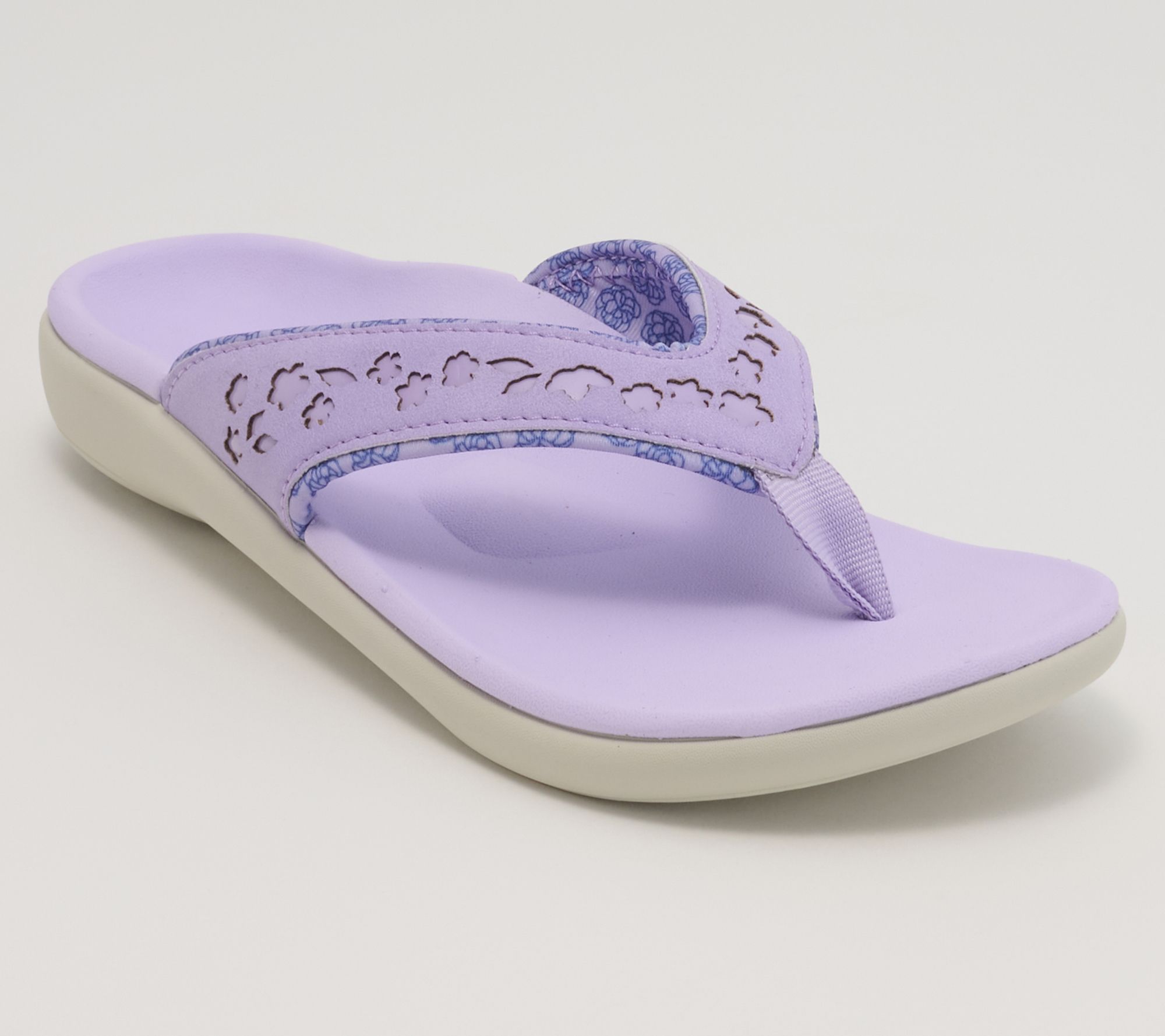 Revitalign Orthotic Floral Embossed Thong Sandals - Yumi Chantilly